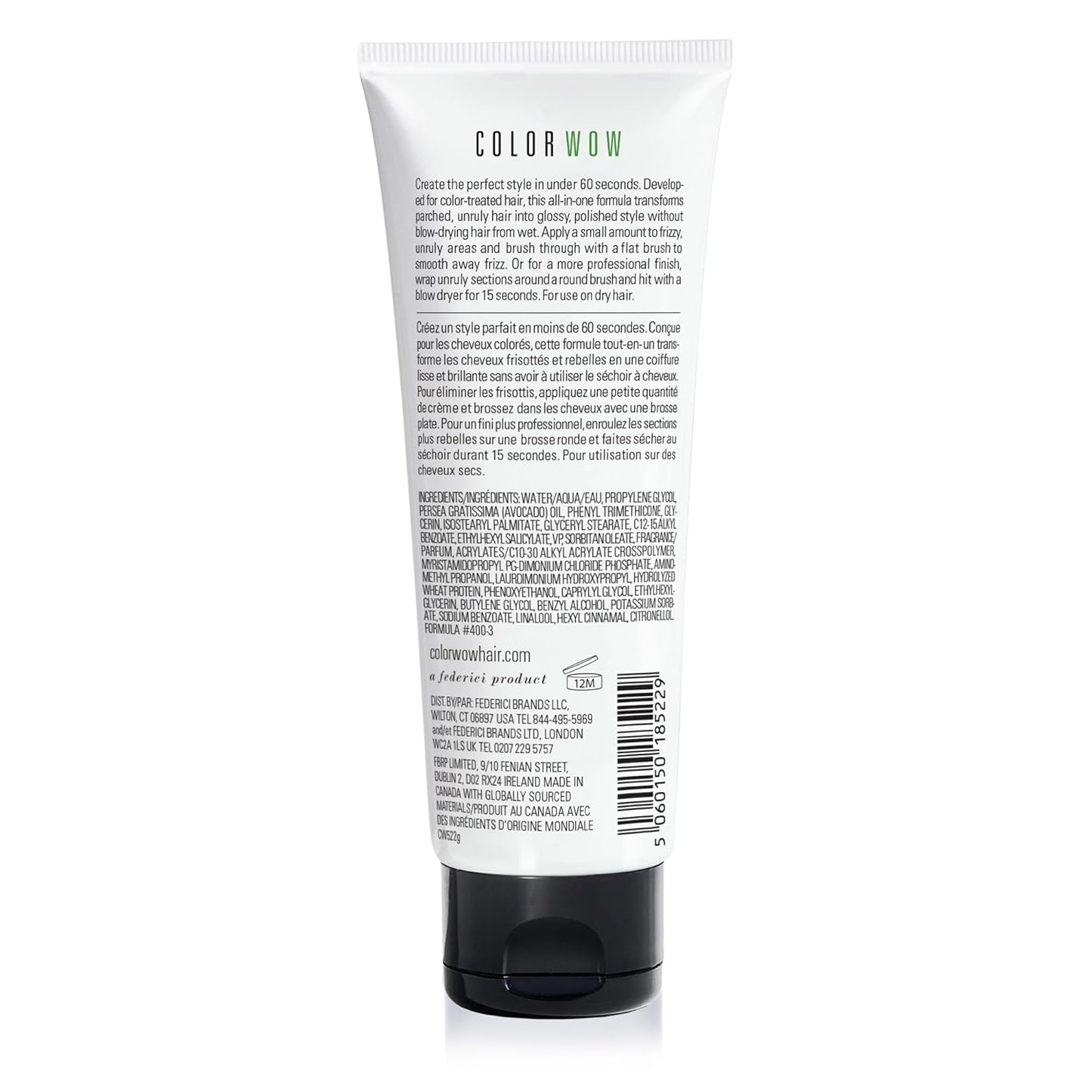 COLOR WOW One Minute Transformation – Instant frizz fix| Nourishing styling cream smooths, tames + defrizzes on the spot| Avocado oil + Omega 3’s hydrate, repair for silkier, smoother texture