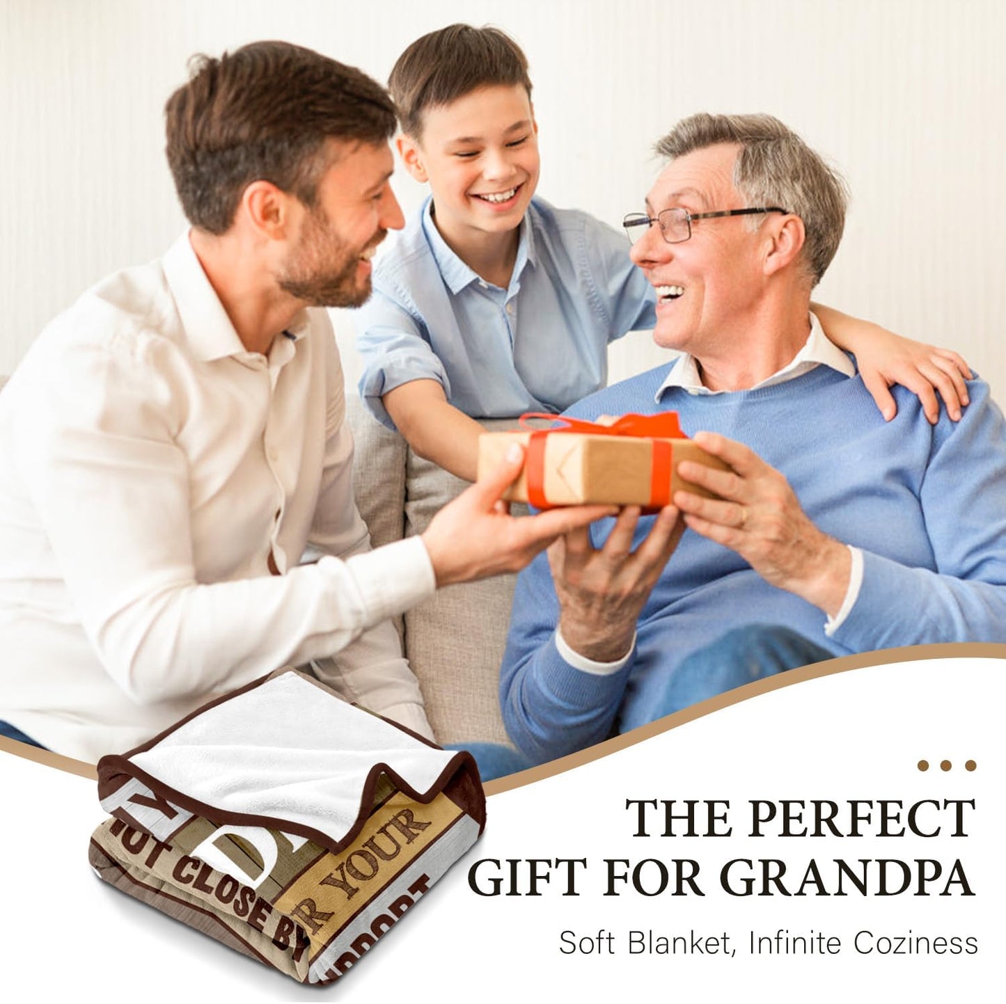 Grandpa Gifts - Birthday Gifts for Grandpa - Best Grandfather Gift from Grandkids Granddaughter Grandson - Great Grandfather Ideas - Throw Blanket 50" x 60"