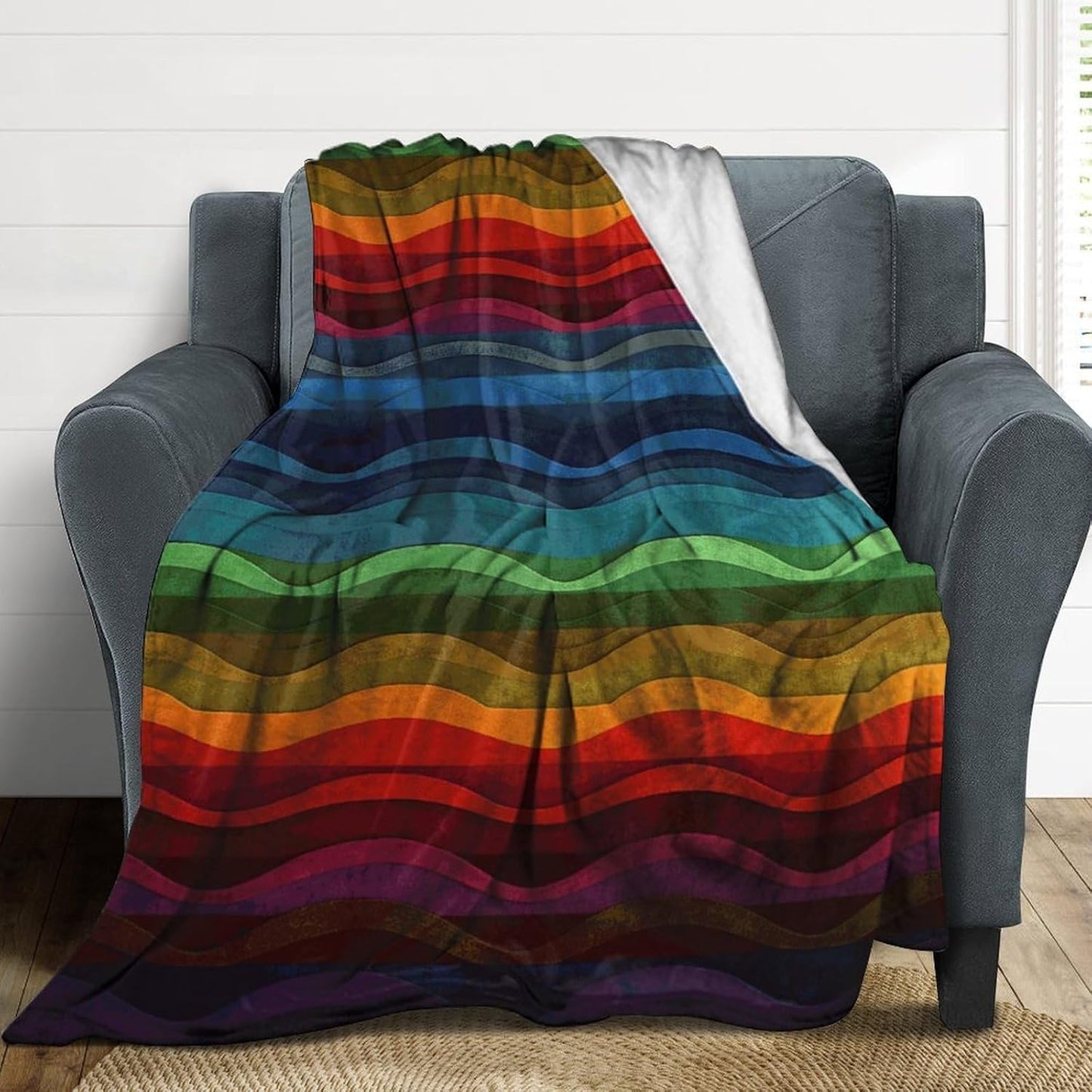 Rainbow Blanket Super Soft Lightweight Throw Blanket Cute Cozy Warm Bed Blanket Decorative Fuzzy Blanket All-Season Home Decor Gift for Sofa Couch Living Room 60"*80"（150 * 200cm）