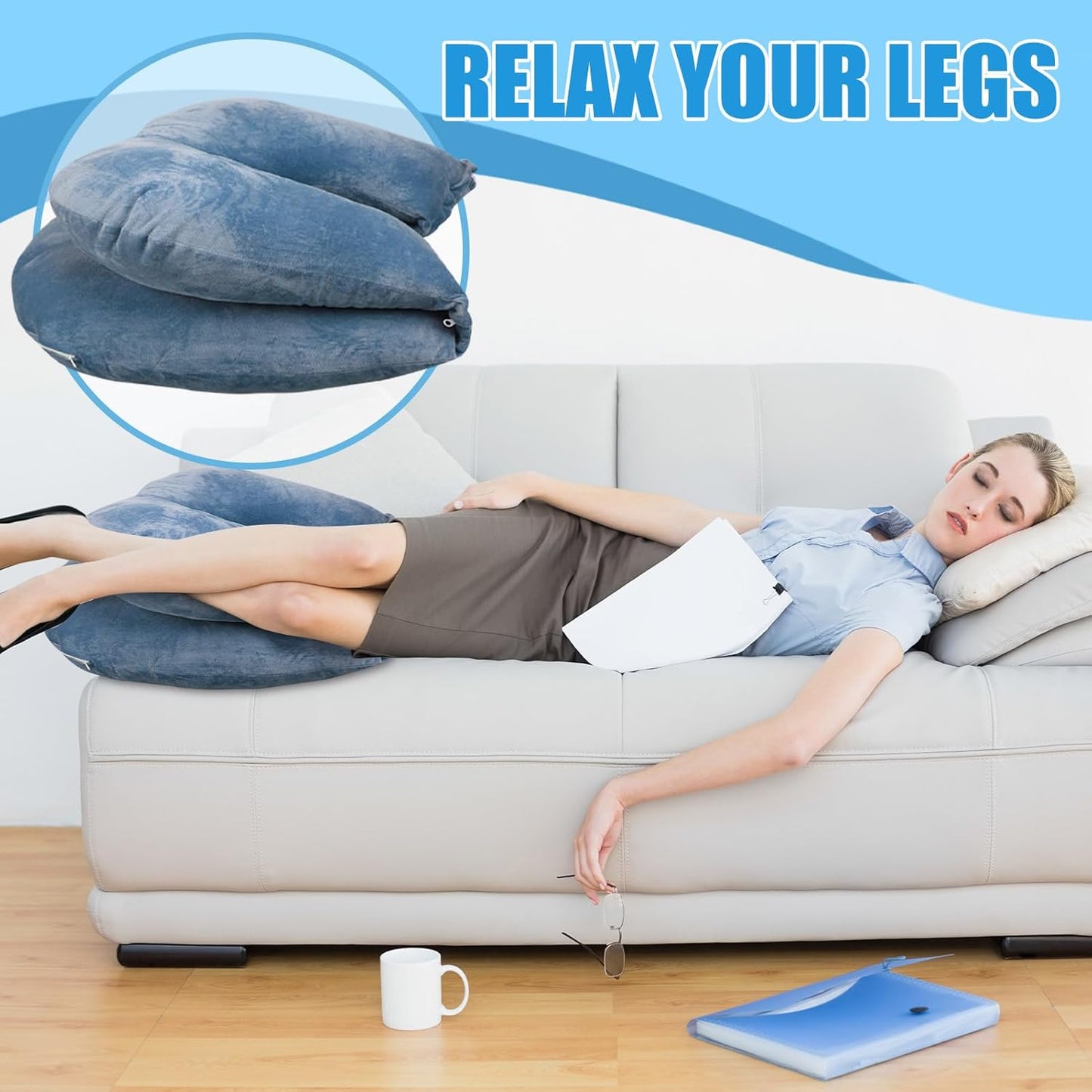 Gugxiom Reading Pillow, Removable Bedside Cushion for Waist and Neck Protection, U-Shaped Sitting up Pillow for Adults and Children for Resting, Reading, Playing and Relaxing