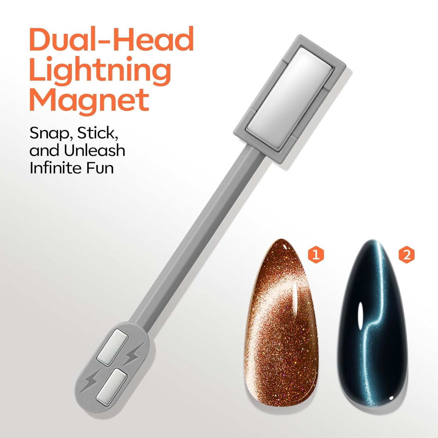 modelones Cat Eye Magnet Set for Nails, Heart Cateye Powerful 3 IN One Magnetic Pen Nail Design Square Double Head Round Magnets Tool Glassy Moon French Flower Cats Eye Effect Manicure DIY Gift