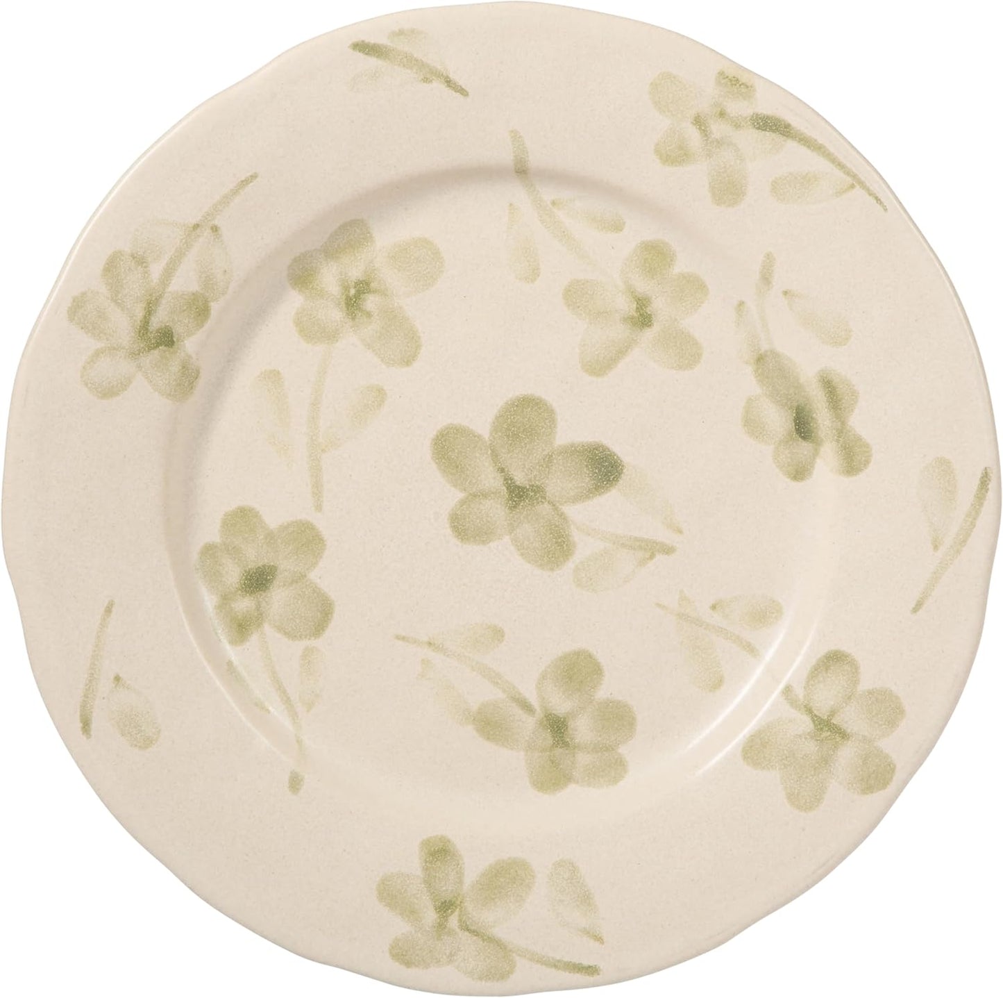 Bloomhouse - 2 Time Oprah's Favorite Things - Made in Portugal Hand Painted Dinnerware Set - Porto Petals 12 Piece (Service for 4) Floral Plates and Bowls Set - Green Orchid