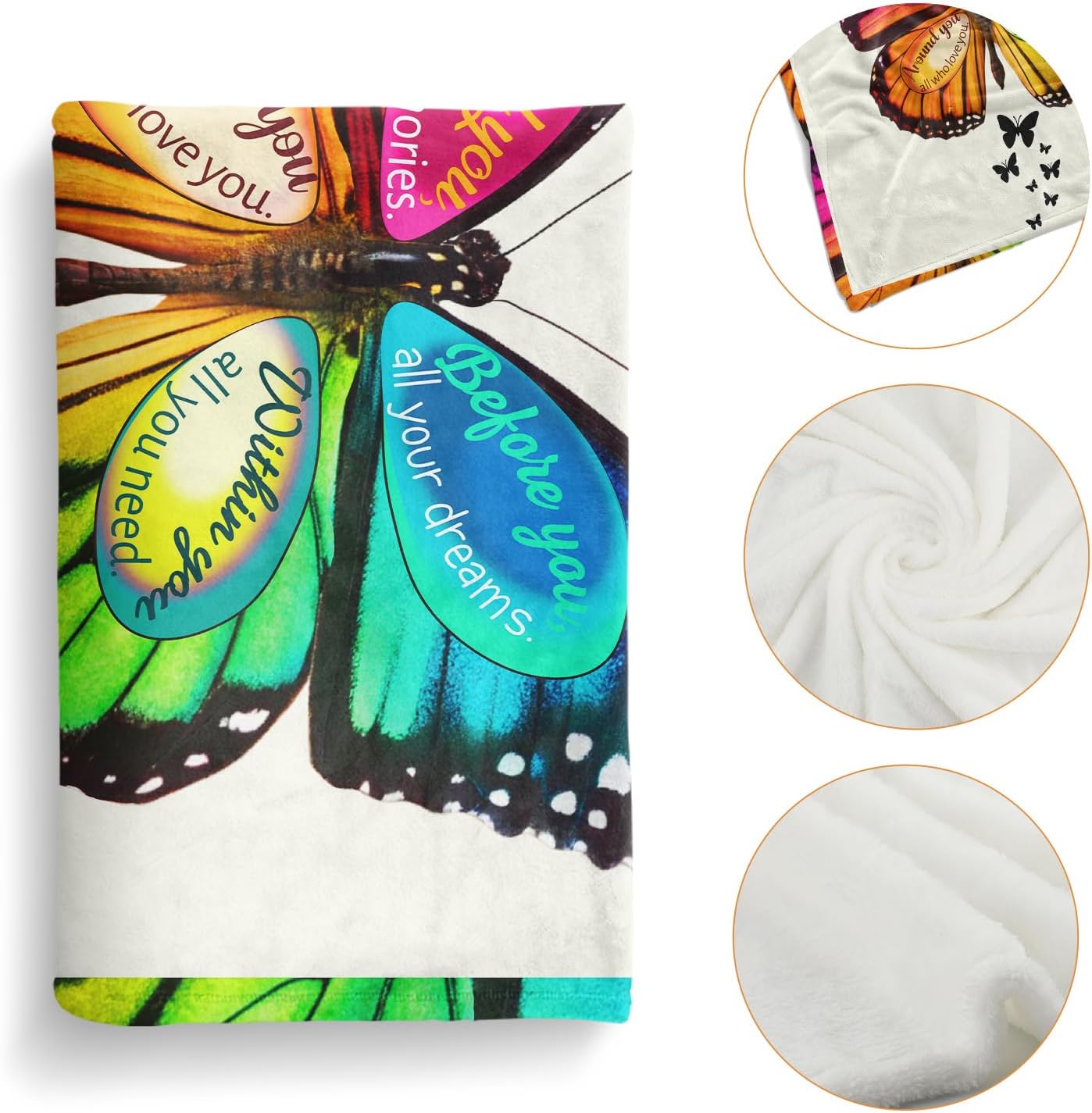 70th Birthday Gifts for Women Christian, Butterfly Christian Throw Blanket, 70 Year Old Bday Gifts for Mom, Grandma, Sister, Friends, Inspirational Religious, 50”X60”