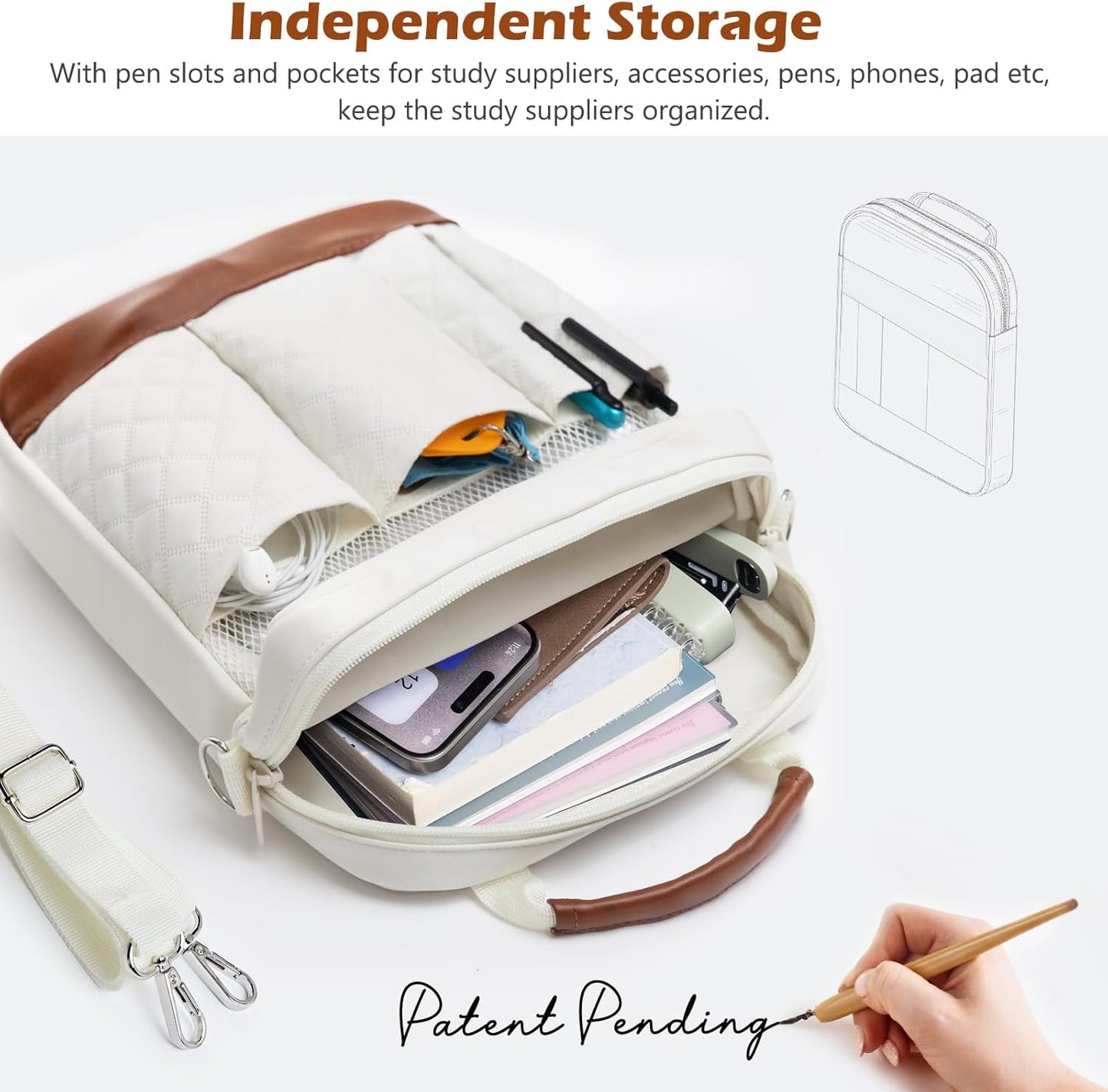 Book Sleeve with Zipper, Book Covers for Book Lovers, Multi-pocket Book Protector Cover with Shoulder Strap,Book Bag for Ipaad, kidle - Back To School Book Accessories