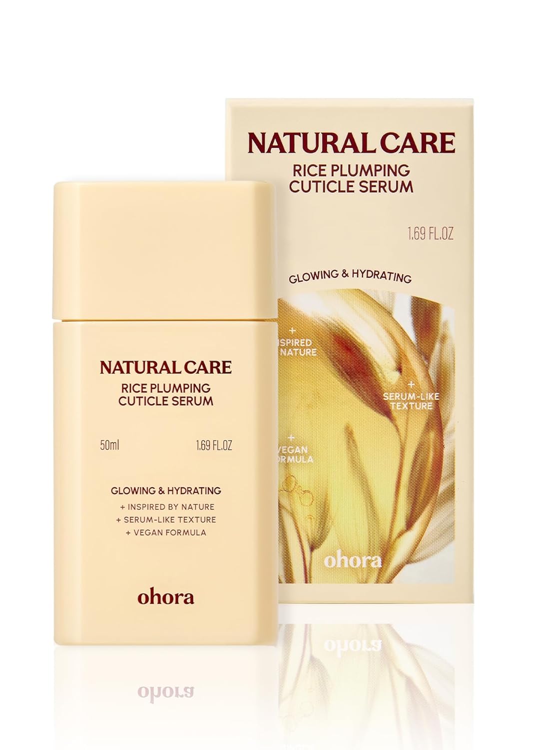 ohora Natural Care Rice Plumping Cuticle Serum – Hydrating Nail Serum with Rice & Soybean Extract, Collagen, Vitamin E & Peptides – Fast-Absorbing, Non-Greasy Nail & Cuticle Care