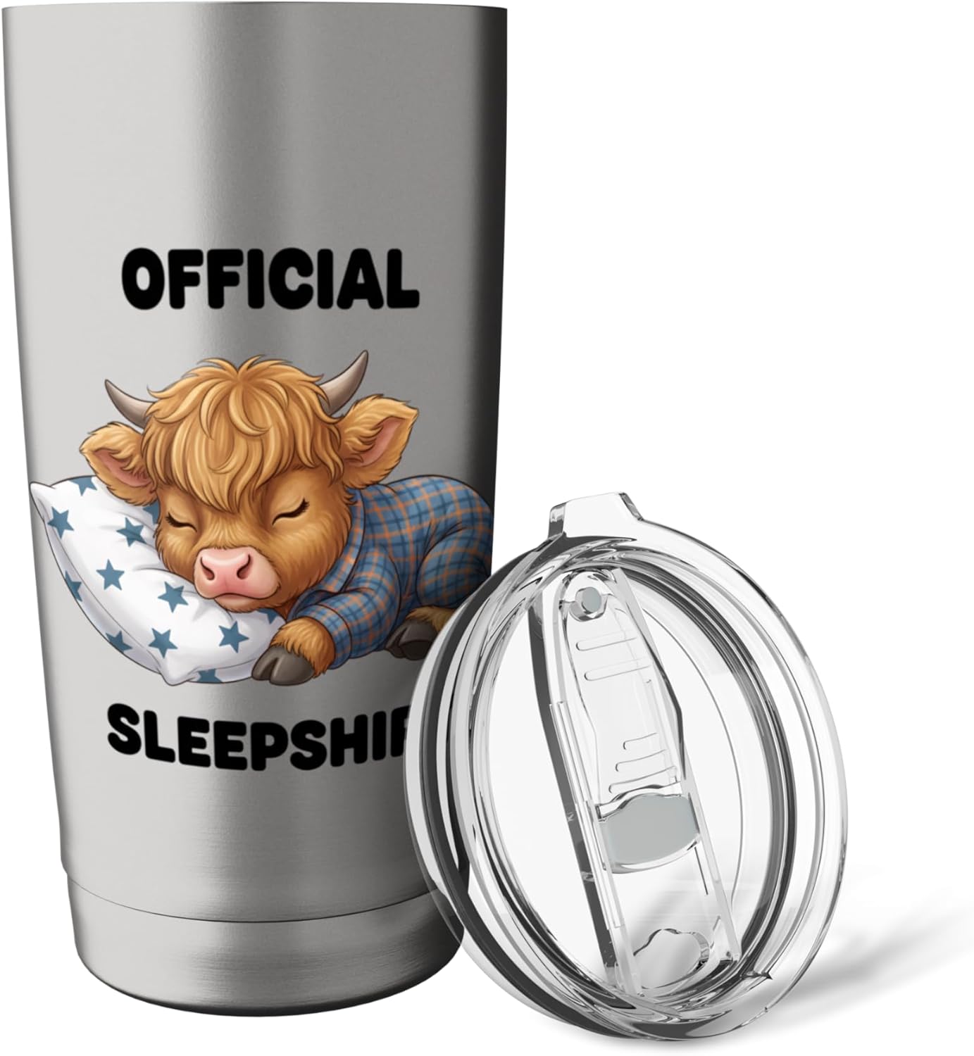 Official Sleepshirt Kids Sleepy Cow Pajama Top Funny Stainless Steel Insulated Tumbler