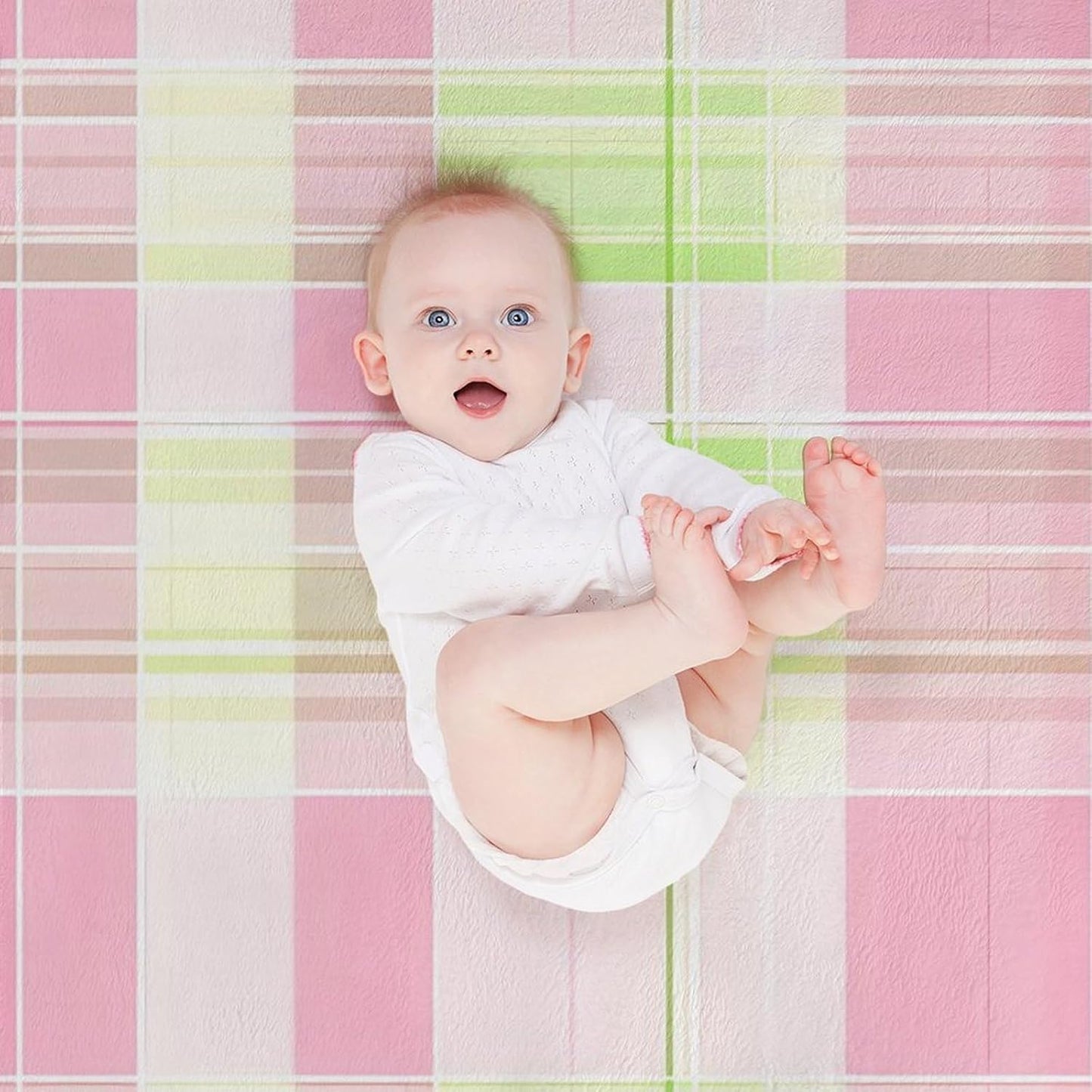 Green Pink Plaid Throw Blanket for Couch Bed Plush Cozy Fuzzy Flannel Blanket for All Season 66"x90"
