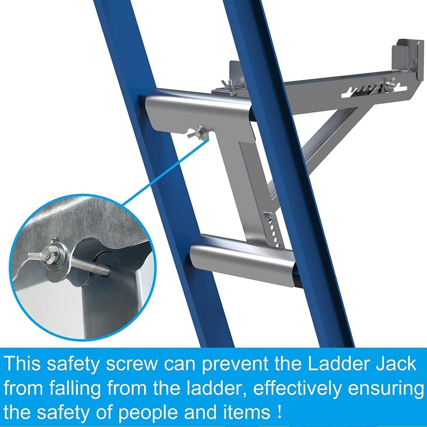 Ladder Jacks Scaffold Bracket, Two-Rung Short Body Extension Ladder Jack for Working Stage (1 Pair)