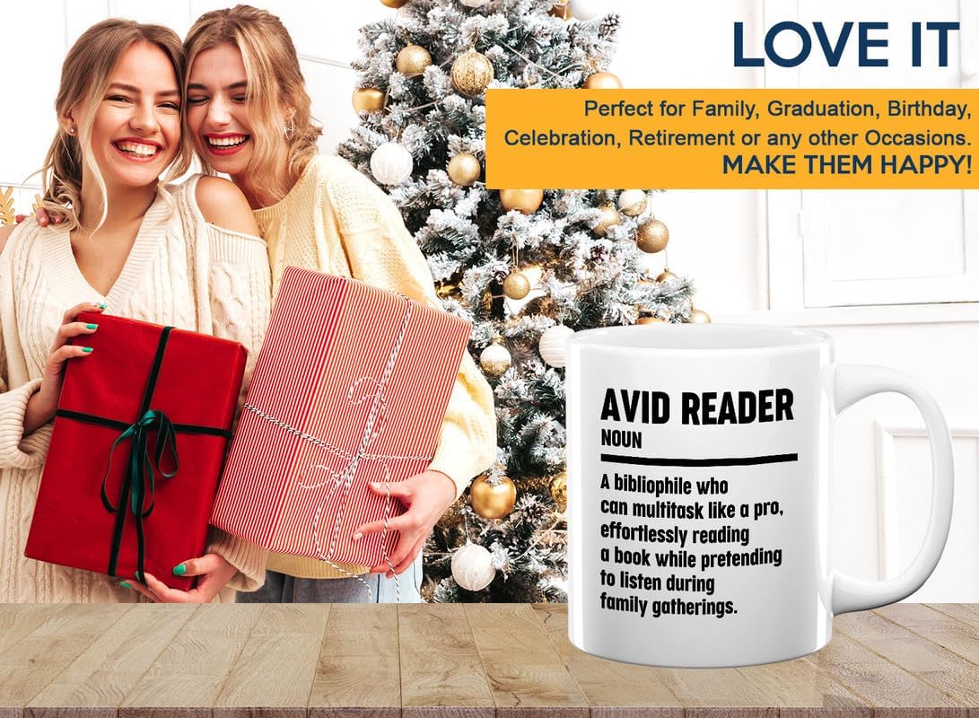 Book Lover Coffee Mug 11oz White - Effortlessly Reading - Book Lover Gifts For Women Book Club Book Lovers Gifts Bookworm Book Reader Gifts