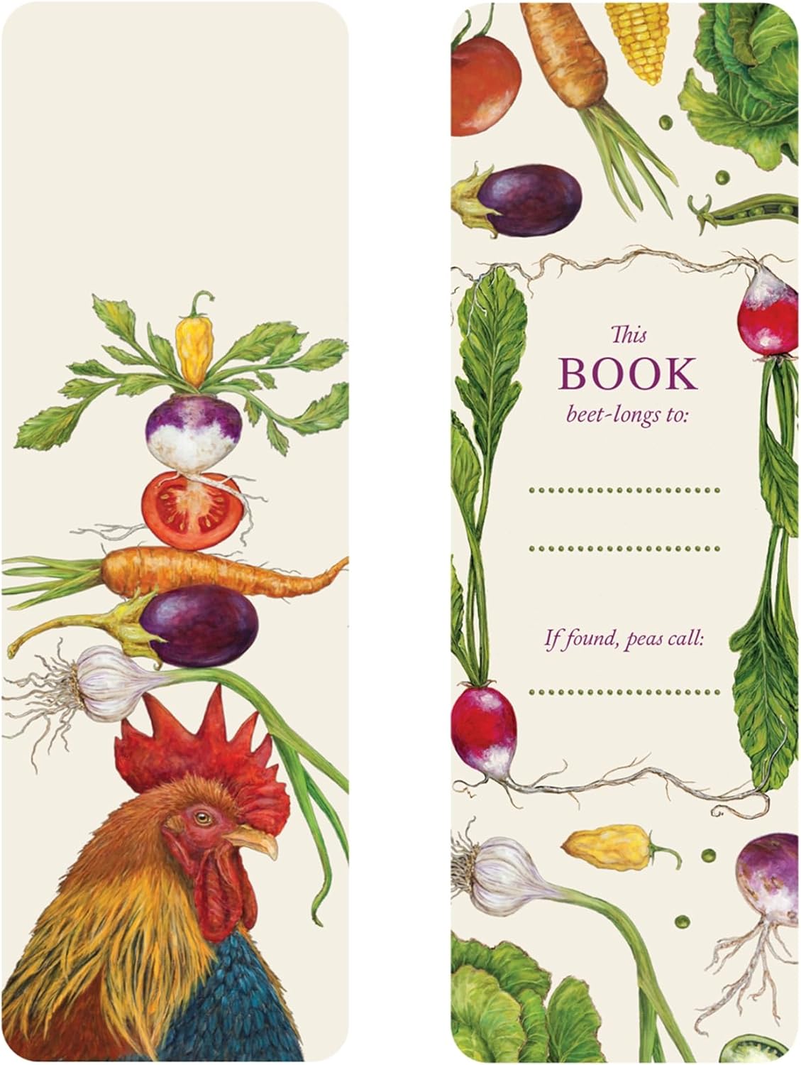 Hester & Cook Paper Bookmarks for Women - Printed 2-Sided Book Markers Set of 3 (Animals)