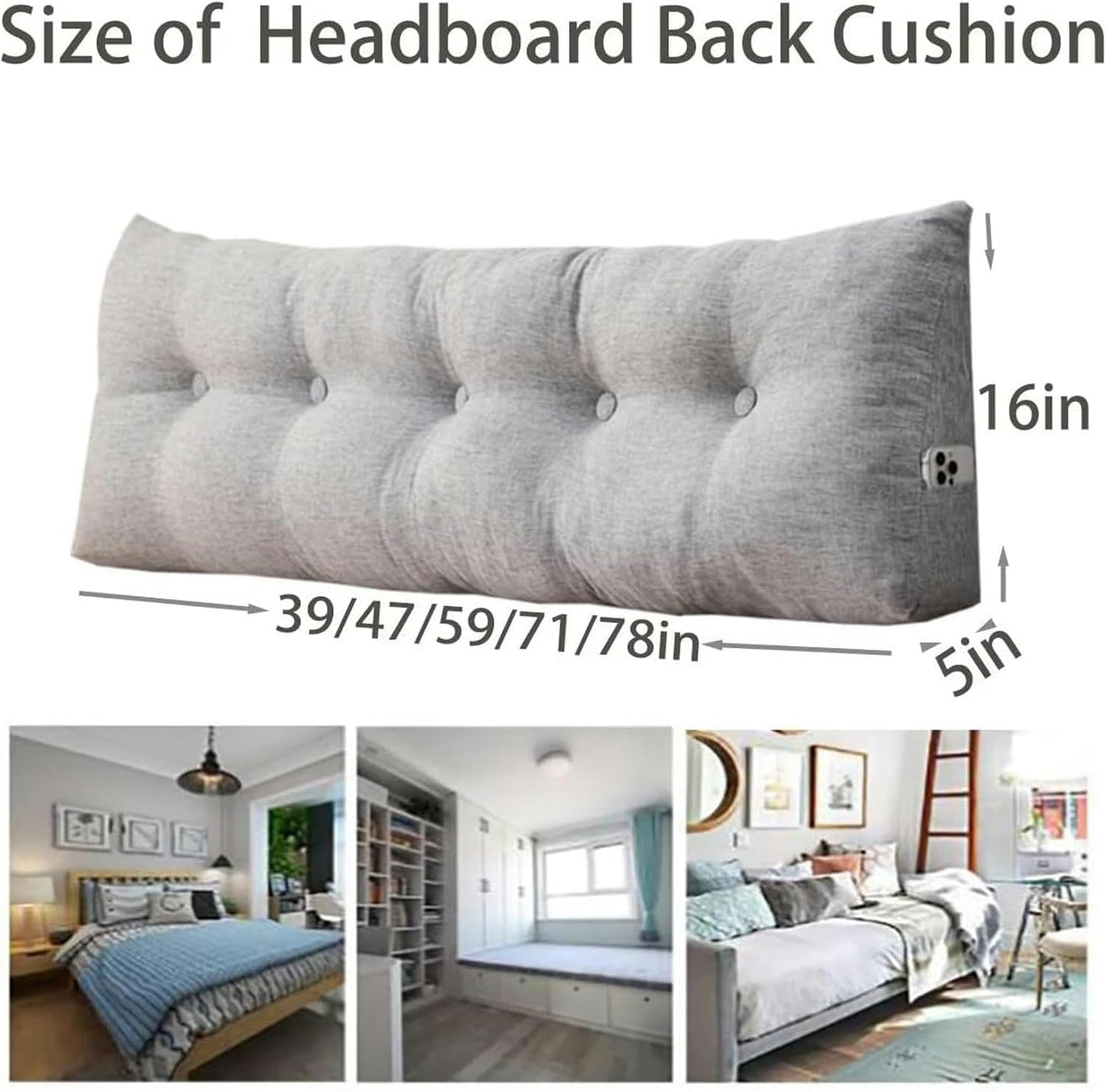 White Headboard Pillow Triangular Reading Wedge Pillow Recliner Backrest Cushion Triangular Headboard Cushion Waist Positioning Upholstery Backrest Pillow for Sitting in Bed