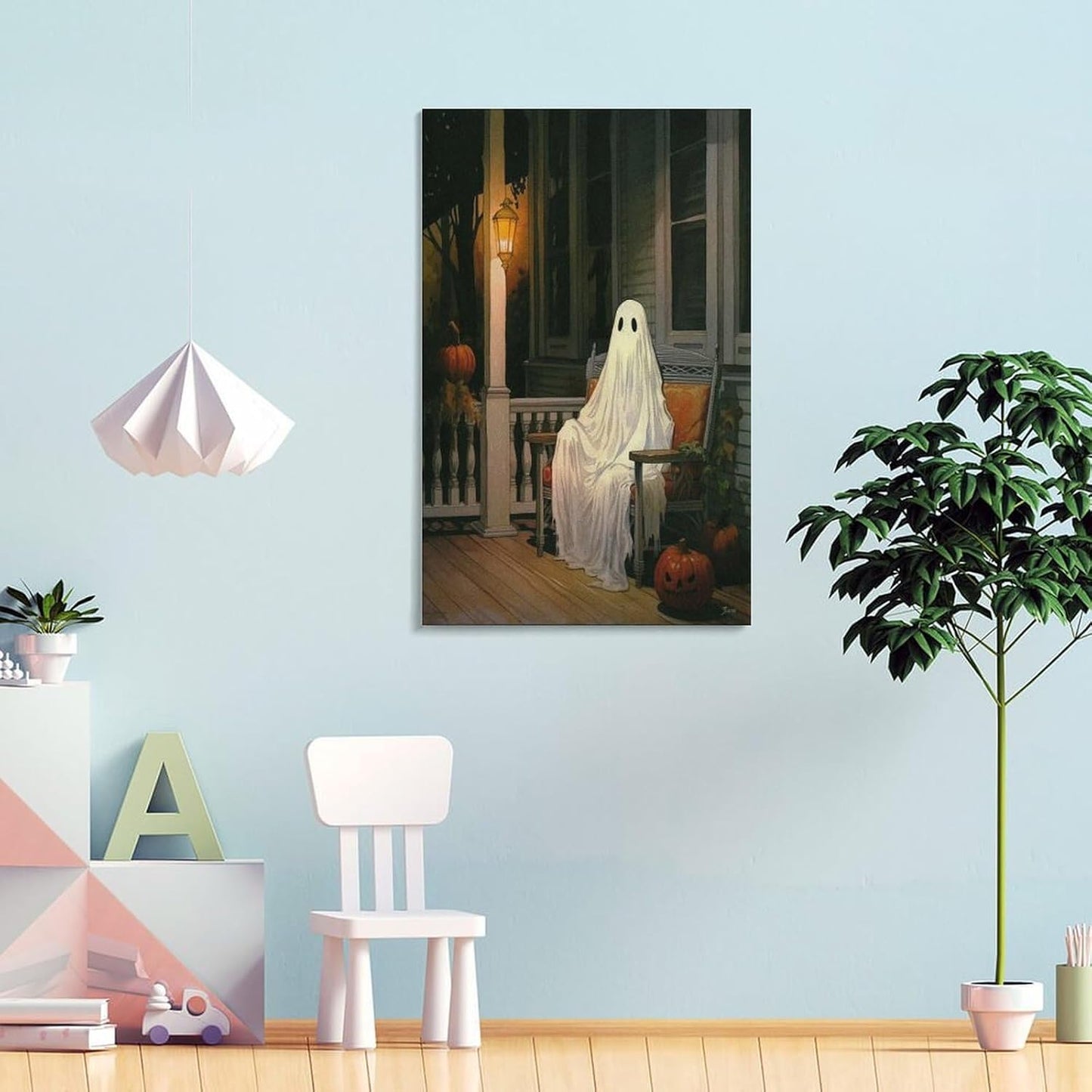 Dark Funny Ghost Bathroom Reading Halloween Classic Movie Posters At Room Aesthetic Posters Cool Canvas Art Poster And Wall Art Picture Print Modern Family Bedroom Decor Posters 24x36inch(60x90cm)