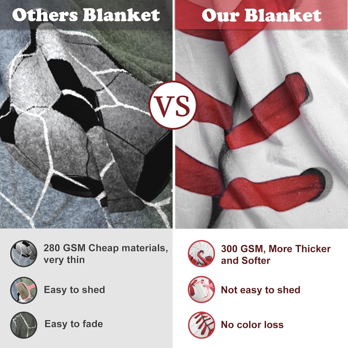 Baseball Blanket for Boys Adults, Baseball Gifts for Boys 8-12 Lovers, Kids Toddlers Teens Sport Baseballs Throw Blanket - 60x80 Inch