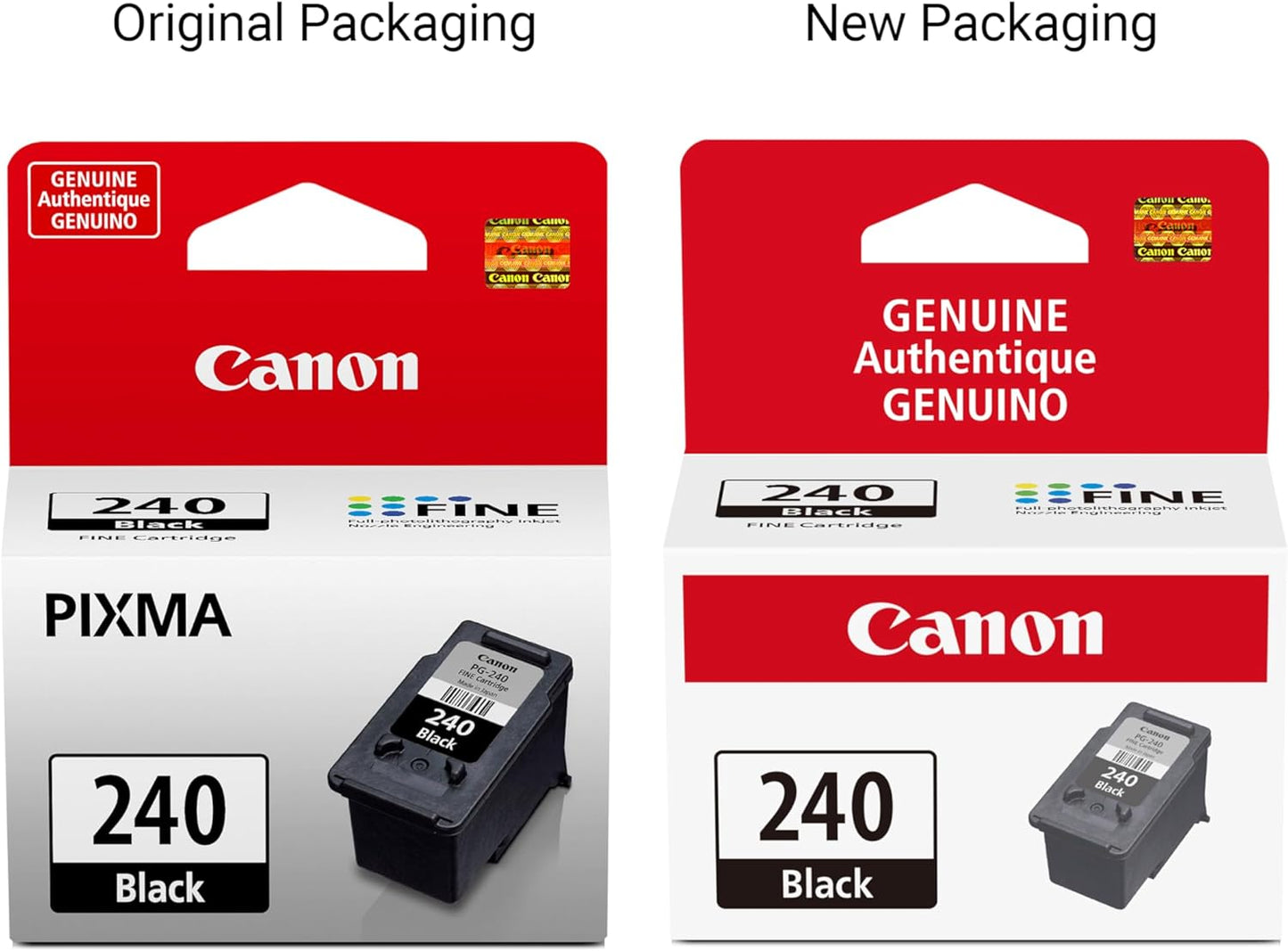 Canon PG-240 Genuine Black Ink Cartridge, Compatible with MG2120/3120/4120, MX512/432/472/372/392/522/532/452, MG2220/3220/4220/3520/3620, TS5120