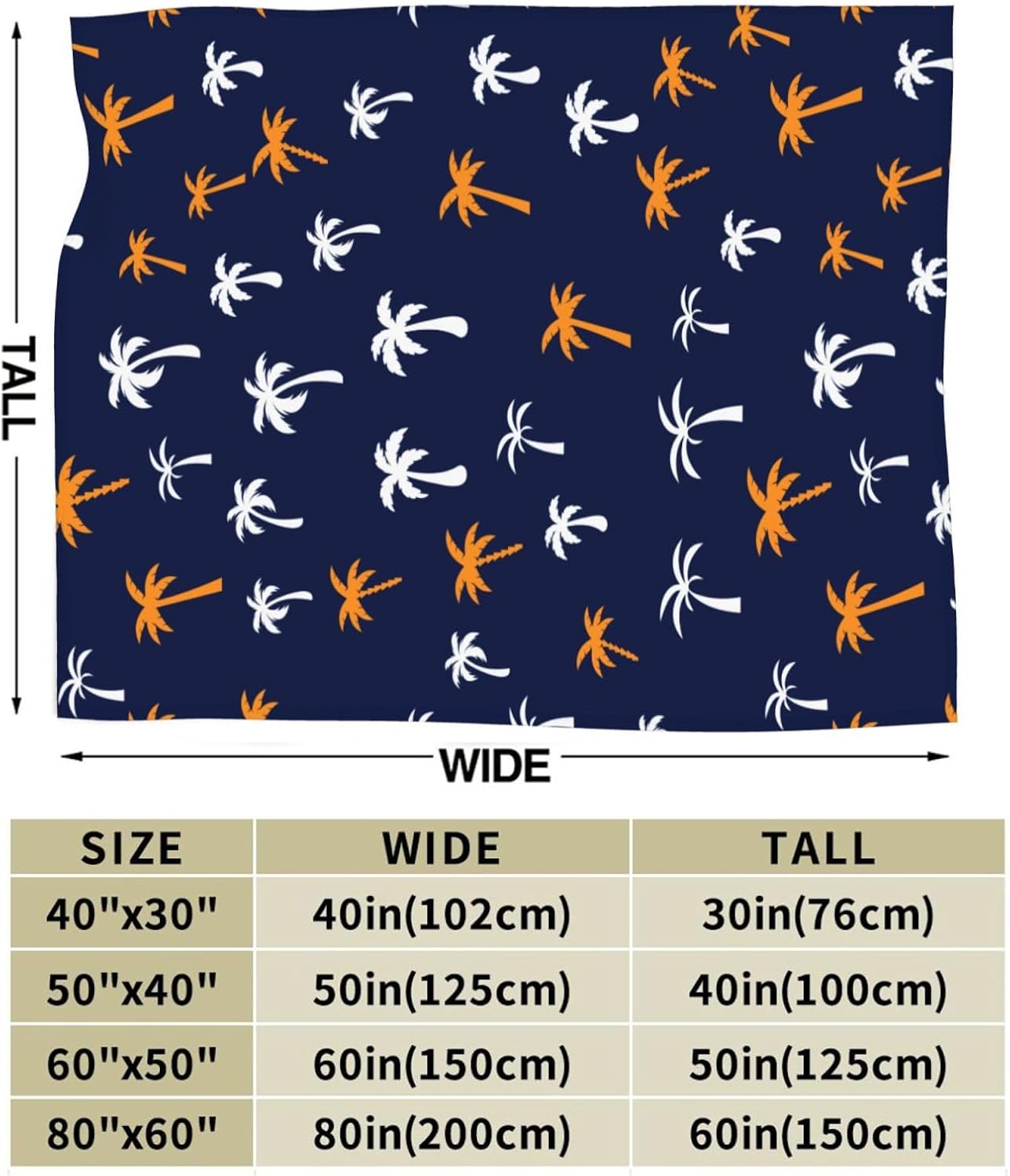 Coconut Palm Tree Throw Blankets All Season Ultra Soft Warm Summer Tropical Theme Fleece Blanket for Home Bed Sofa Couch Chair Outdoor Travel Camping 40x30 Inch