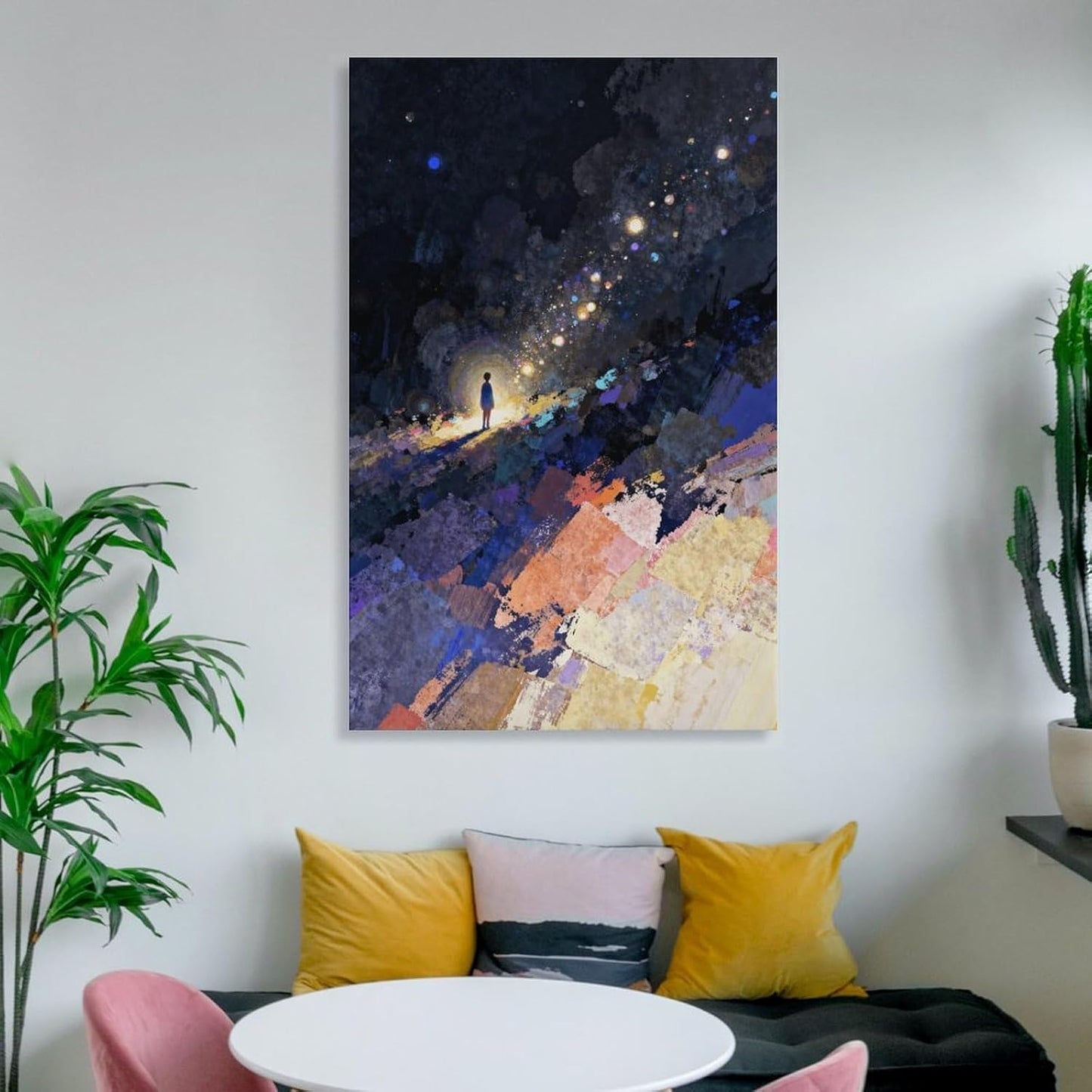 The World of Loneliness - 4 Oil Painting Print, Loneliness Wall Art, Moody Aesthetic Painting, Suitable for Reading Nook, Living Room, Bedroom Frame-style 20x30inch(50x75cm)