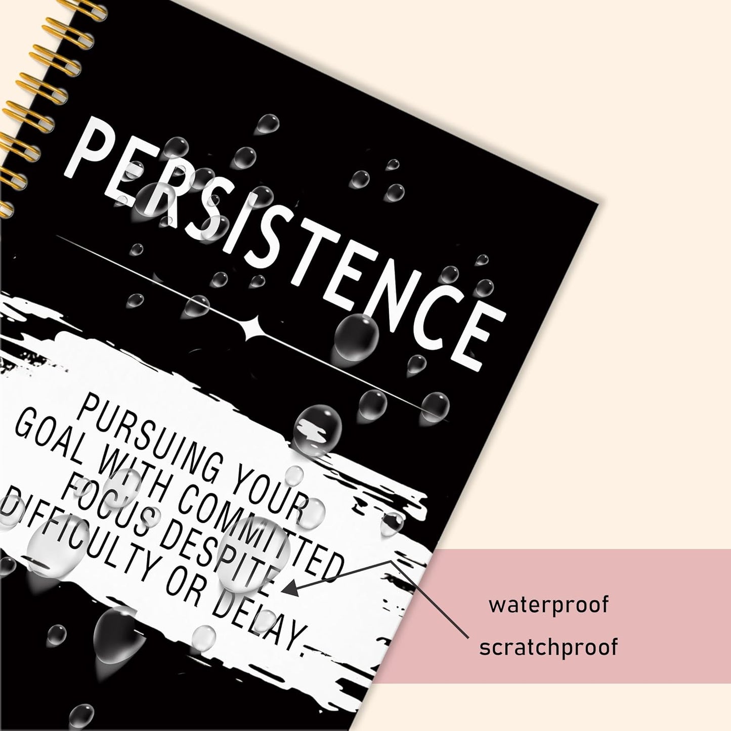 Persistence Quotes Notebook Journal, Inspirational Office Notebooks for Work, Motivational Gifts for Women Men, Gifts for Office Coworkers, Hardcover Spiral Notebook 5.5x8.3
