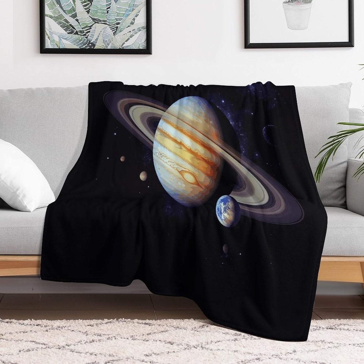 Planet Jupiter Blanket Super Soft Lightweight Throw Blanket Cute Cozy Warm Bed Blanket Decorative Fuzzy Blanket All-Season Home Decor Gift for Sofa Couch Living Room 30"*40"（76 * 100cm）