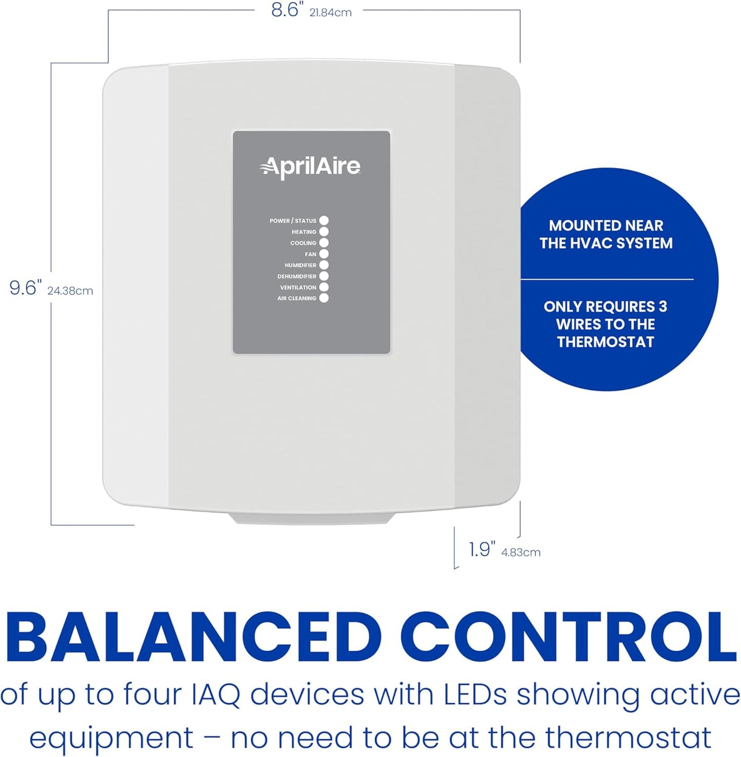 AprilAire 8910W Wi-Fi Programmable Touchscreen Thermostat with IAQ Control; Amazon Alexa and Google Assistant Compatible