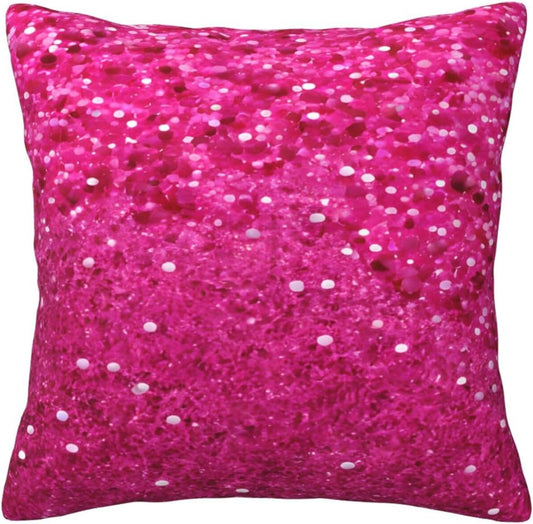 All-Season Square Pillow Covers 18"X18", Glitter Pattern, Decorative Throw Pillow Covers for Sofa Bed Couch, Hidden Zipper Cushion Cover, Square Lumbar & Accent Pillowcases for Home Decor