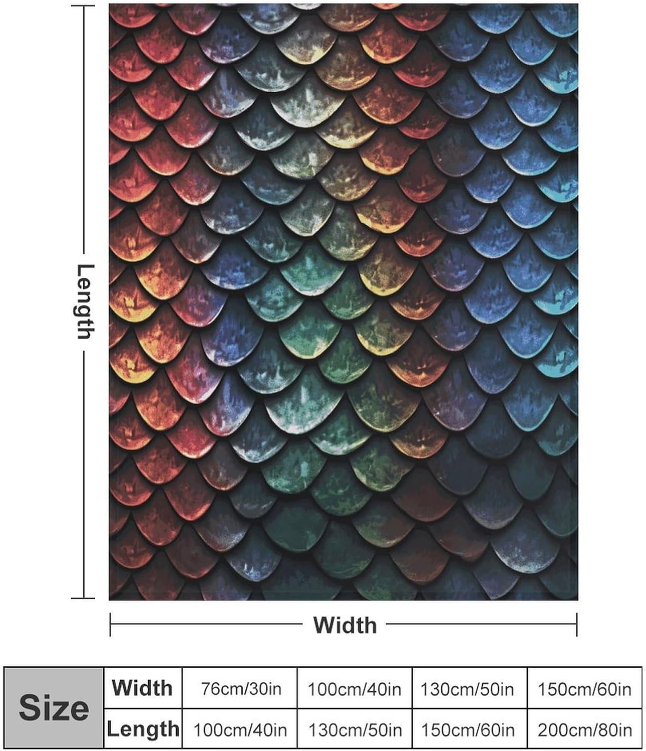 Dragon Scale Throw Blanket for Couch Super Soft Warm Lightweight Throw Blankets Cozy Flannel Bed Blanket Cute Decorative Blankets for All Seasons Home Decor Gift 30"*40"（76 * 100cm）