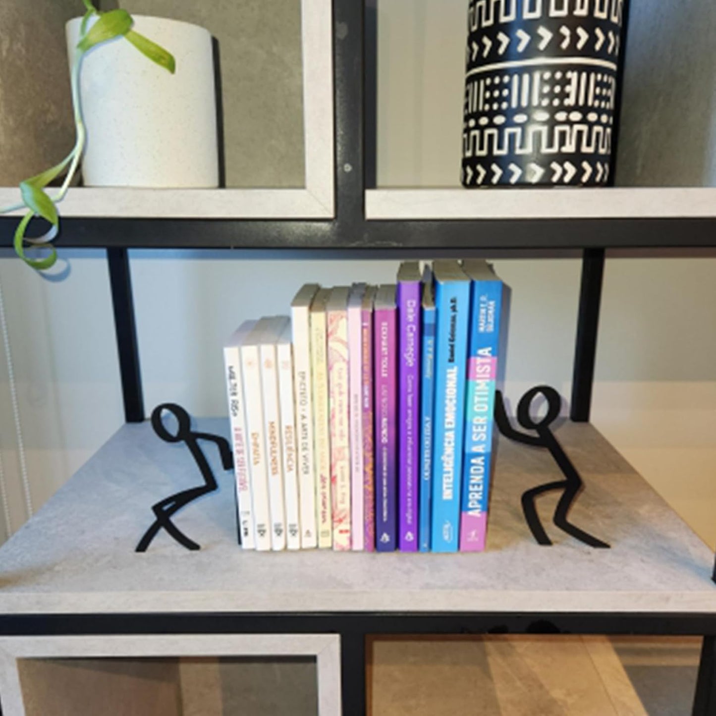 Geguton Liam Classic Bookend – Steel Epoxy-Coated – Decorative Book Support Pair for Living Room, Home Office or Gift