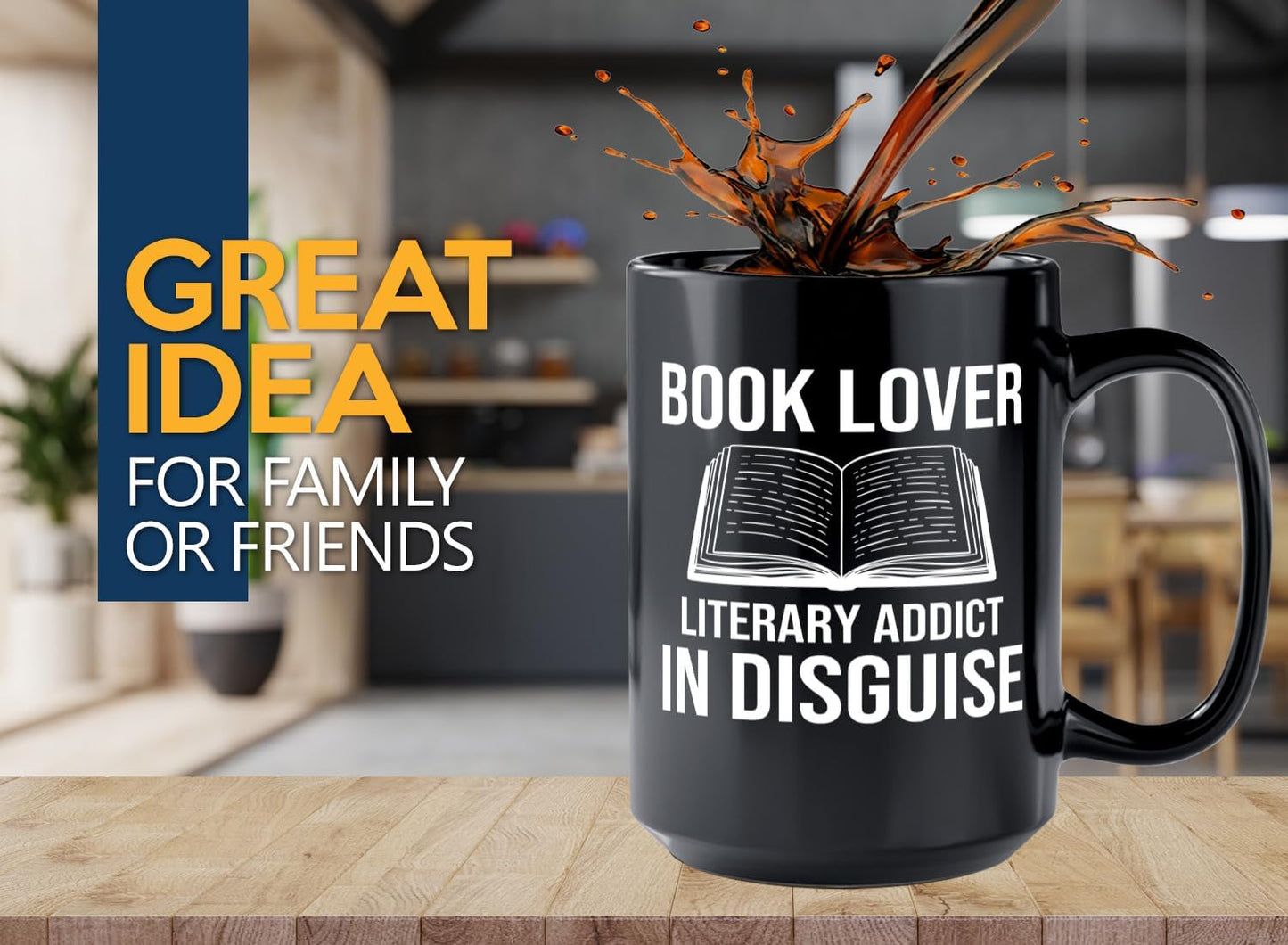 Book Lover Coffee Mug 15oz Black -Book Lover Literary - Bookworm Literature Library Book Lover Reader Booked Editor Intellectual Studious