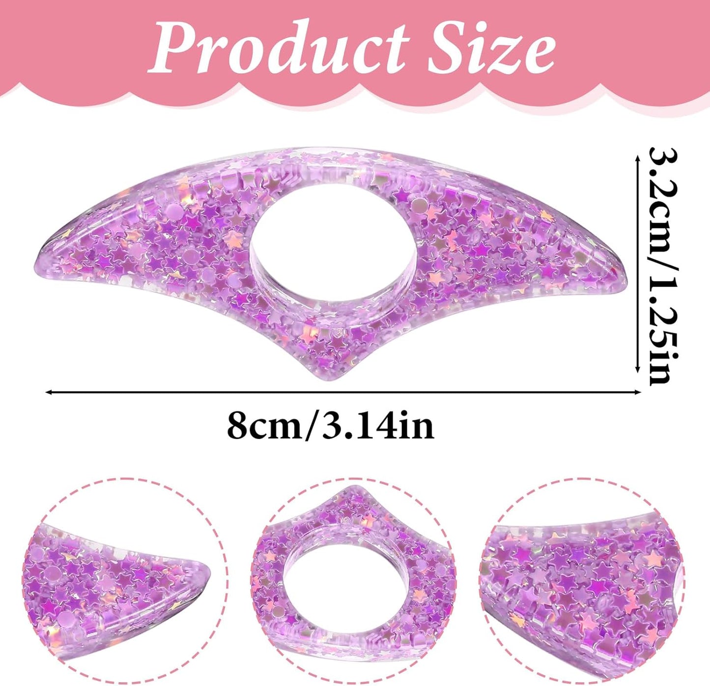 Thumb Book Page Holder 2PCS Book Page Holders for Reading Glitter Diamond Dotting Handmade Personalized Flower Plastic Books Opener Holder Thumb Meaningful Gifts for Lovers Teachers Students