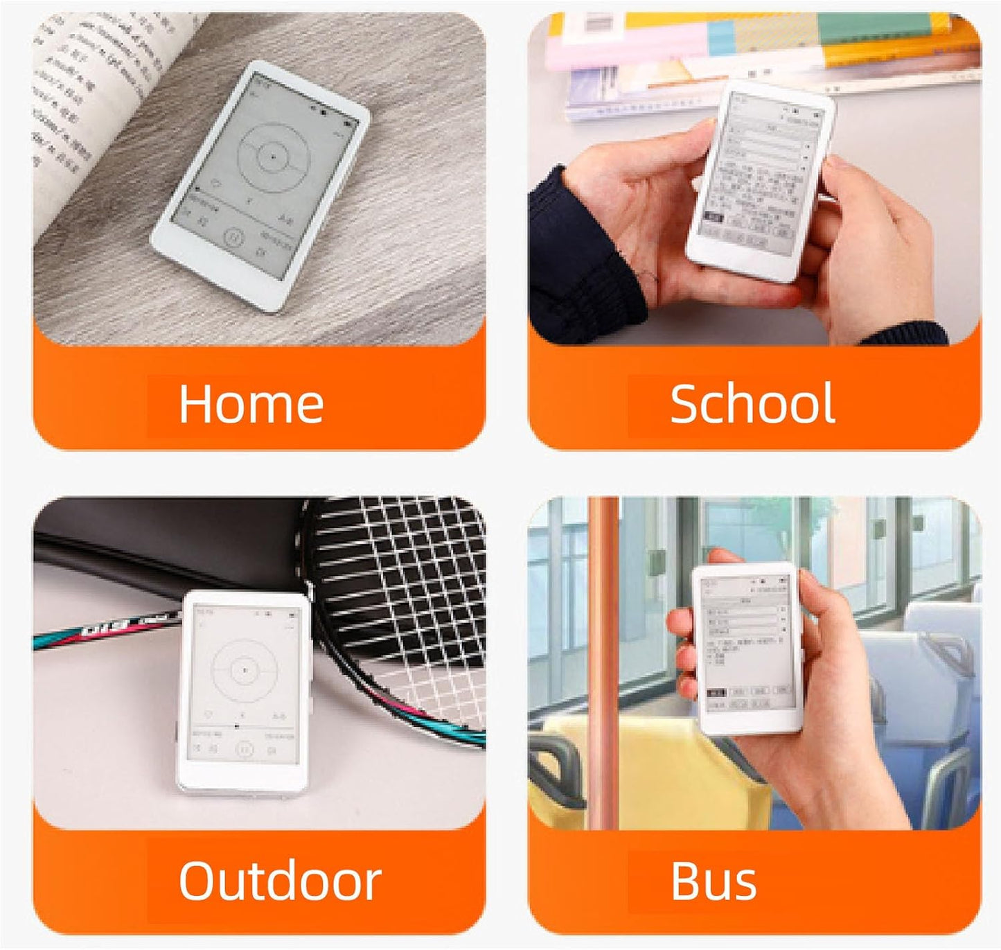 2.7in Ink Screen eBook Reader, 2 in 1 E Book Reader MP3 Player, HiFi Sound Bluetooth 5.0 Music Player, Type C Charging
