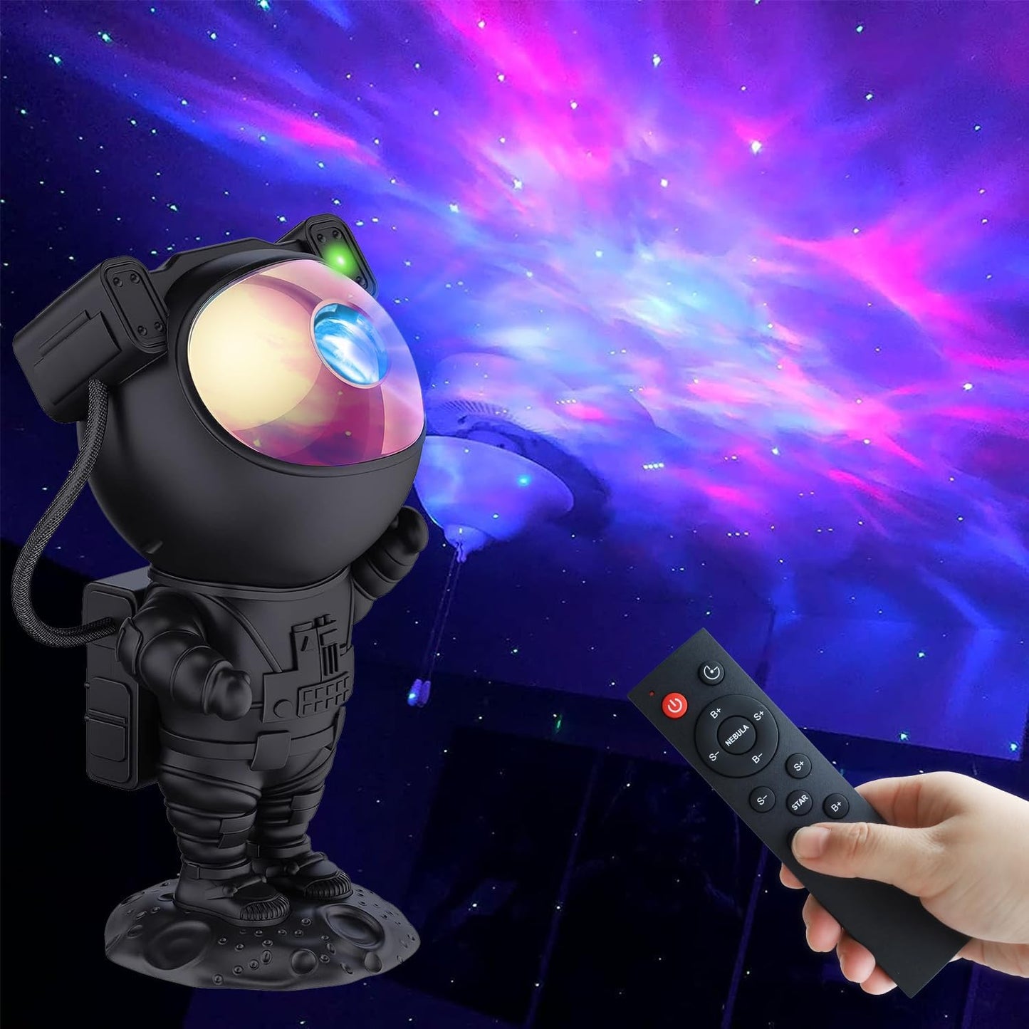 Astronaut Star Projector Galaxy Light, 360° Space Man Buddy Projector Sky LED Night Light Space Starlight Planetarium Spaceman Lamp Gifts for Kids Adults Bedroom Ceiling Room Decor