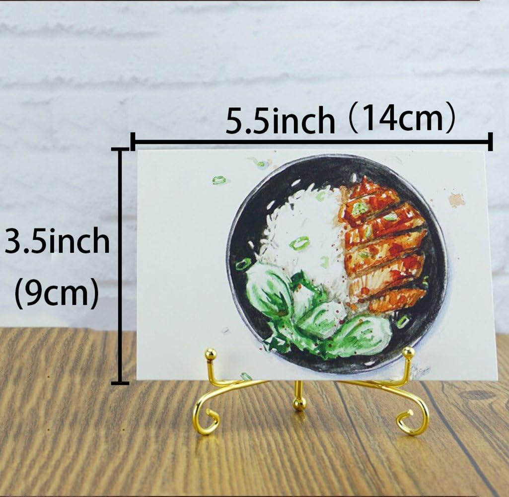 Artliving (4 pack 4" Iron Display Stand, Gold Small Iron Easel Plate Display Photo Holder Stand, Displays card,cookie, Decorative Plates,Artwork