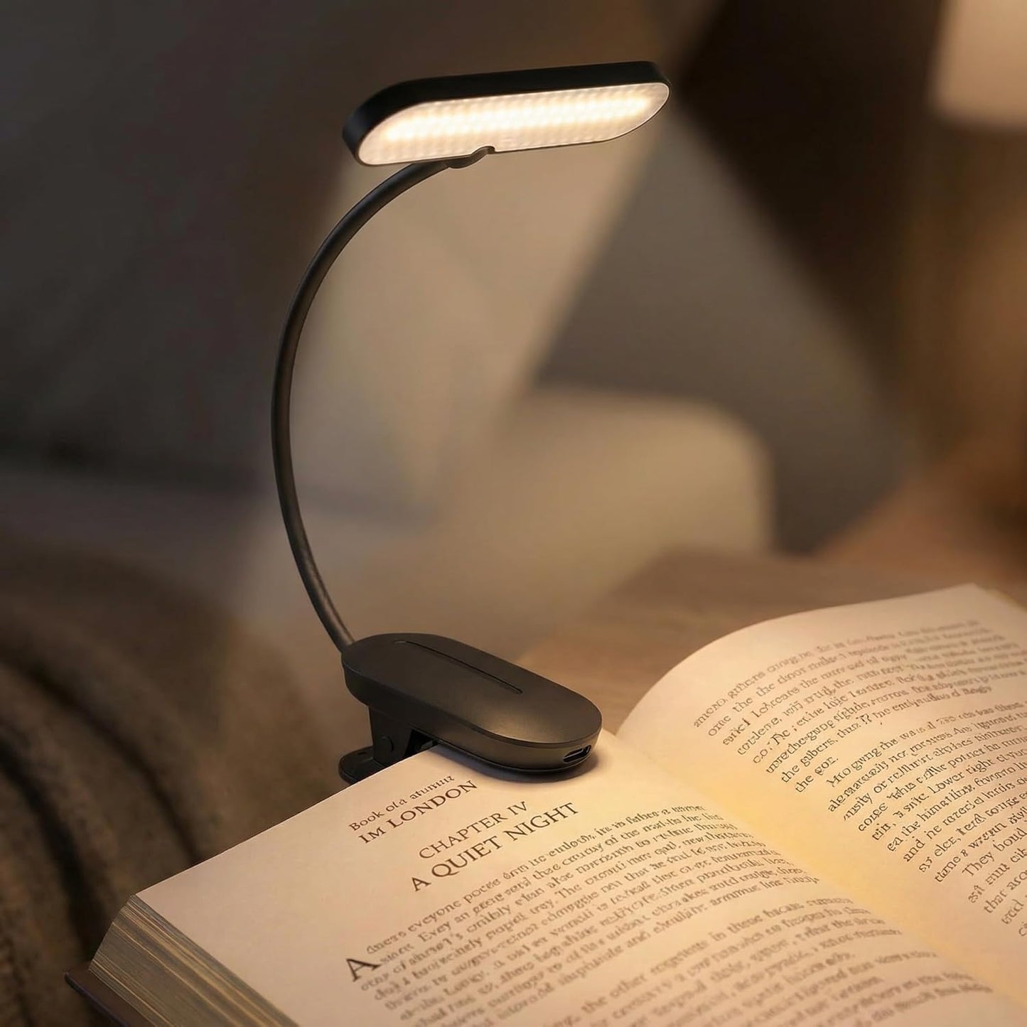 TATAANTY 14 LED Rechargeable Book Light for Reading in Bed, 3 Color Temperatures & Stepless Dimming, Up to 80H Runtime, Eye-Caring Amber Light, Lightweight Clip-on Reading Lamp for Book Lovers & Kids