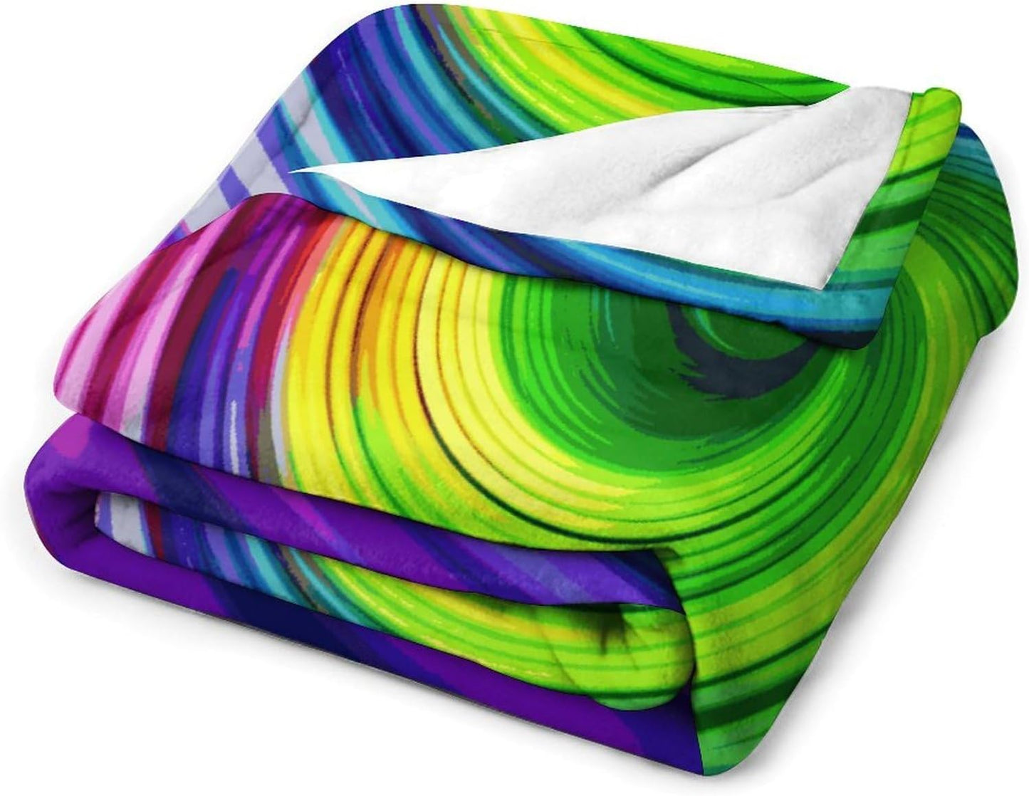 Rainbow Spiral Blanket Super Soft Lightweight Throw Blanket Cute Cozy Warm Bed Blanket Decorative Fuzzy Blanket All-Season Home Decor Gift for Sofa Couch Living Room 30"*40"（76 * 100cm）