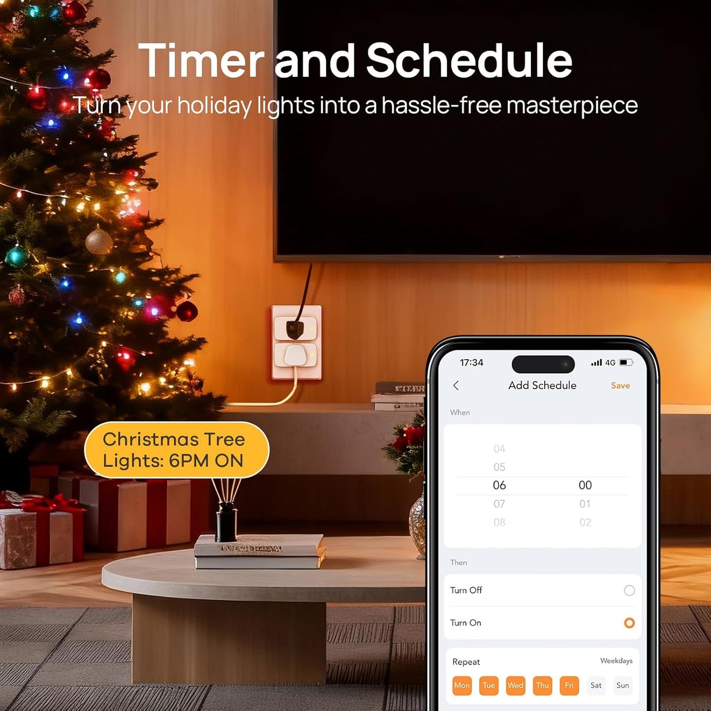 Linkind Matter Smart Plug, Work with Apple Home, Siri, Alexa, Google, SmartThings, Smart Outlet 15A/1800W Max, Smart Home Automation, APP Remote Control,Timer&Schedule, 2.4G Wi-Fi Only, 2 Pack