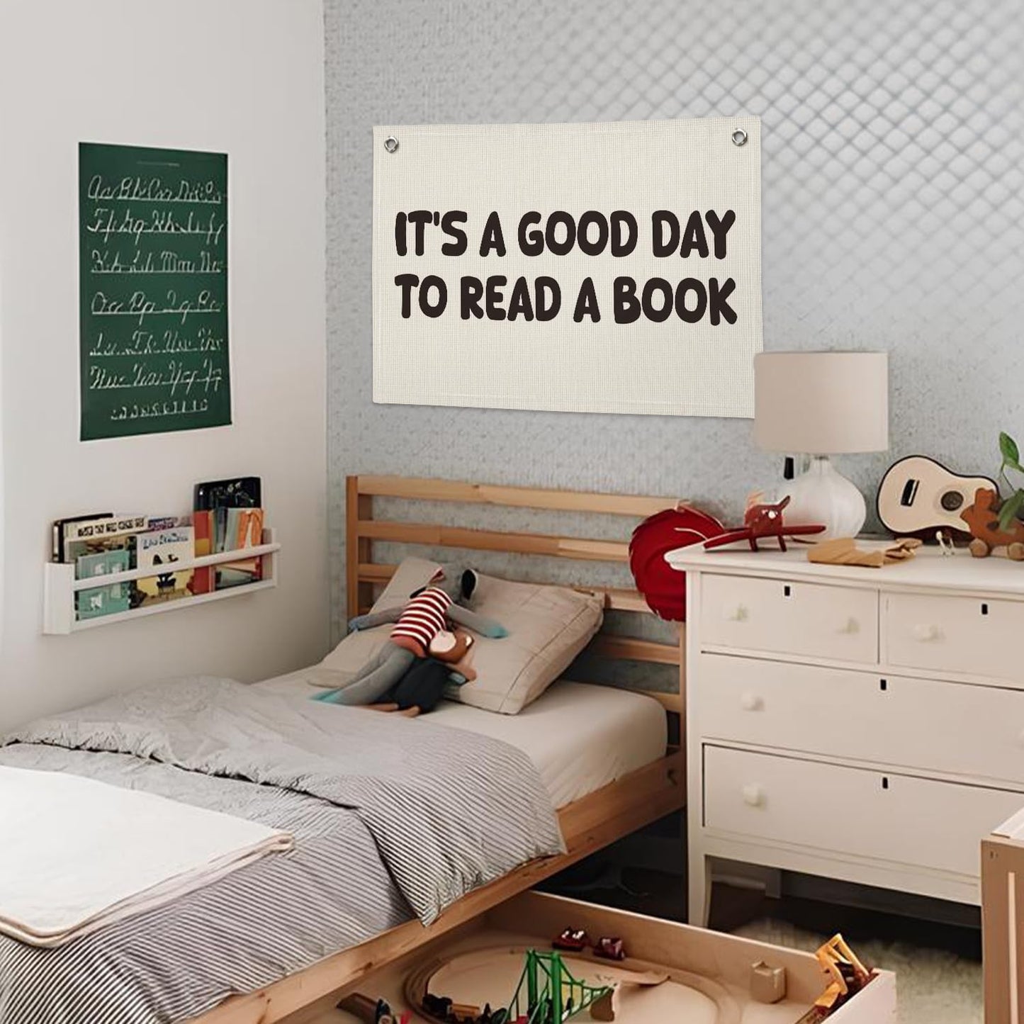 Classroom Decor, Reading Nook Decor, It's A Good Day To Read A Book Banner 20x30 Inch - Book Club Decorations, Kids Bedroom Wall Art, Bookworm Gift Idea, Cozy Reading Corner Playroom Wall Hanging