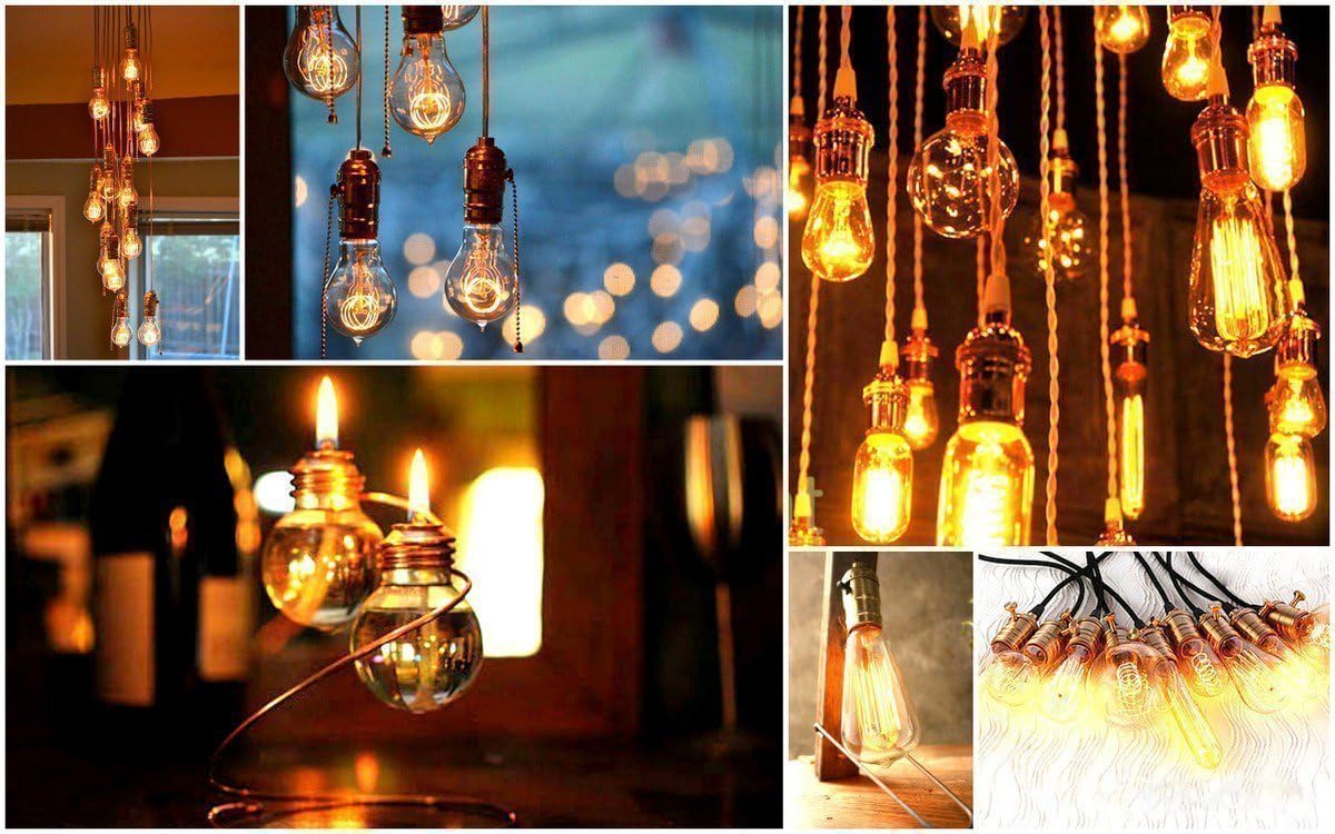 CTKcom T45 25 Watt Vintage Antique Light Bulbs E26 Base(4 Pack)- Antique Dimmable Bulb Spiral Tungsten Equivalent Warm Yellow Lamps for Home Light Fixtures Decorative 110V-130V
