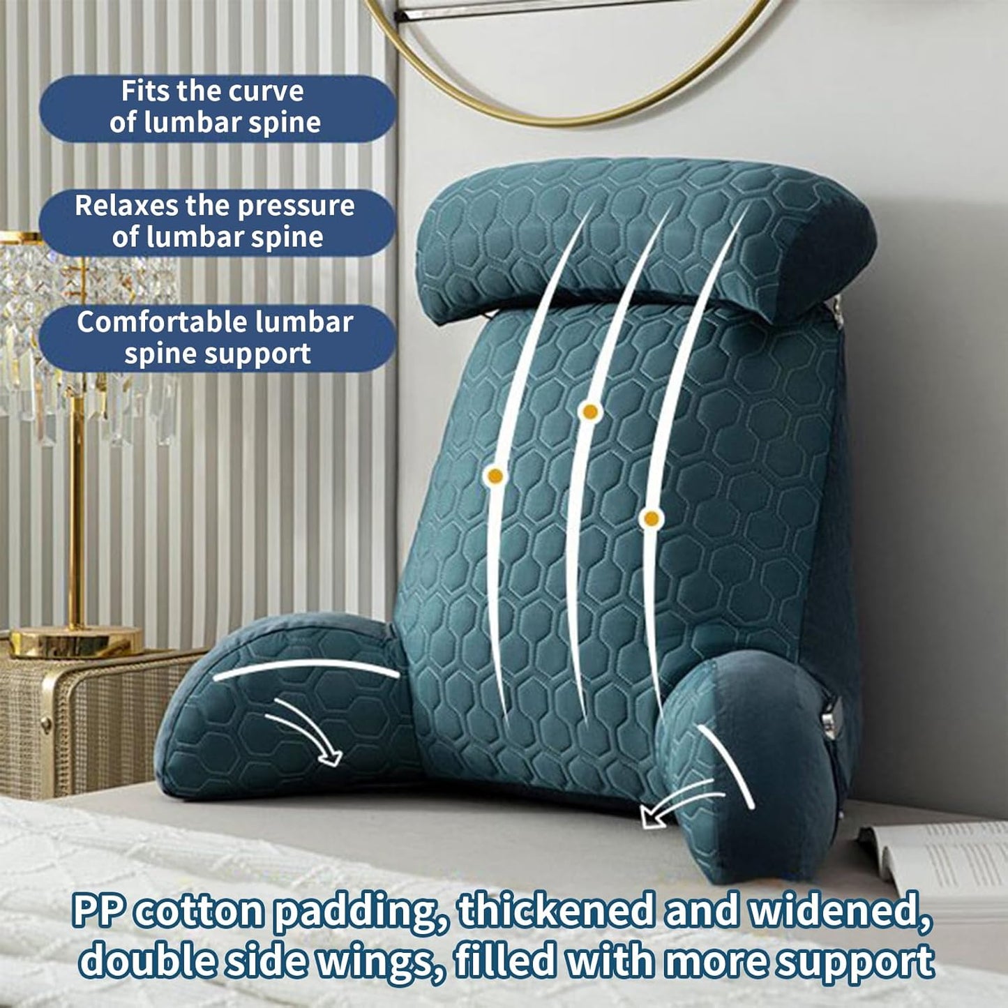 Bedside Cushion for Long Sitting,Cooling Ice Silk Lumbar Support Cushion for Office,Soft Large Sofa Backrest Reading Pillow for Adult (Purple)