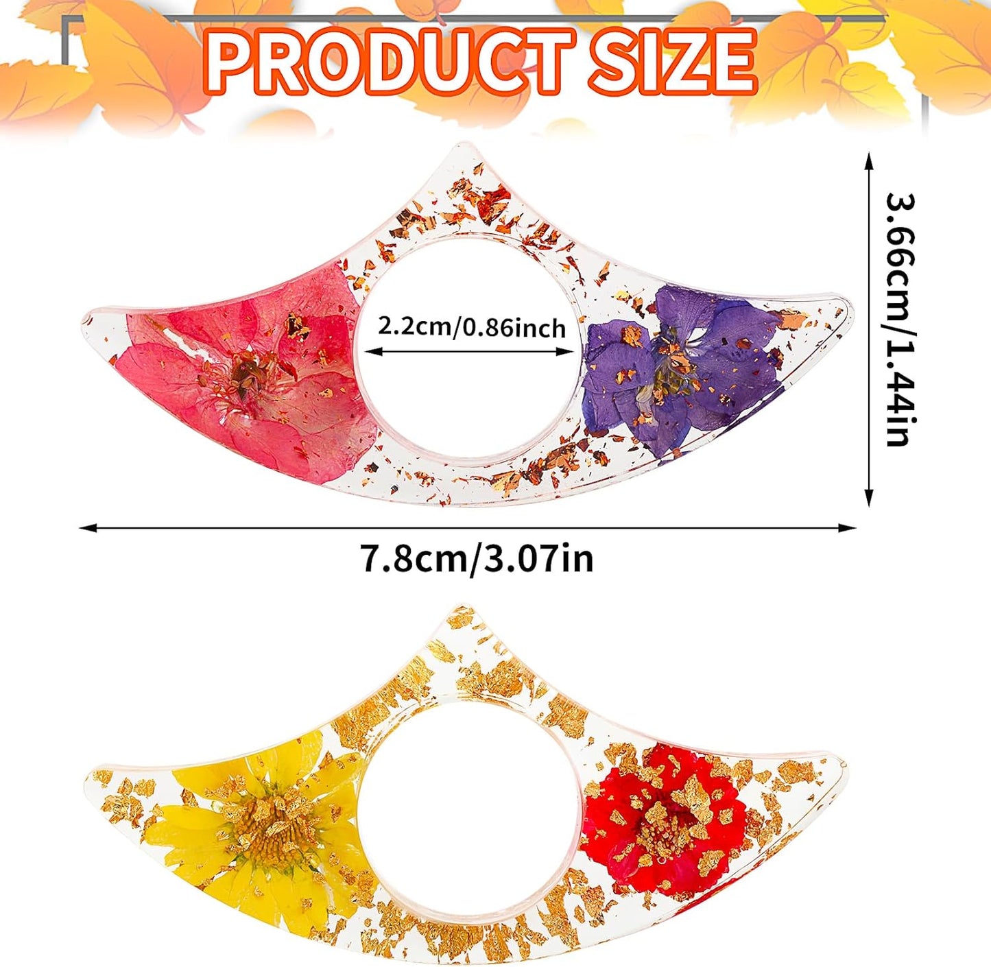 TIESOME Dried Flower Book Page Holder, 2 Pcs Resin Clear Floral Book Holder Thumb Reading Ring Book Opener Reading Accessories for Readers Book Lovers Bookworm Bookmarks (Style-B)