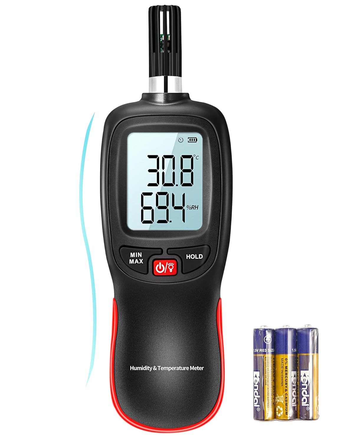 WT83 Temperature Humidity Meter, High Precision Thermometer Hygrometer with Ambient Dew Point Wet Bulb Temperature Indoor Outdoor, Max/Min Data Hold, 1000 Sets Data Log, Batteries Included