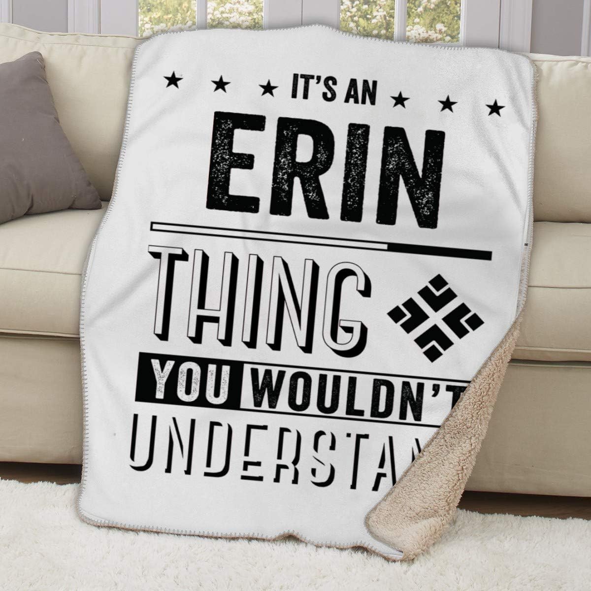 Fleece Blanket Super Soft Warm Blanket - It's an Erin Thing You Wouldn't Understand Funny Fluffy Microfiber Fleece Throw Soft, Lightweight Easy Care 50"x60"