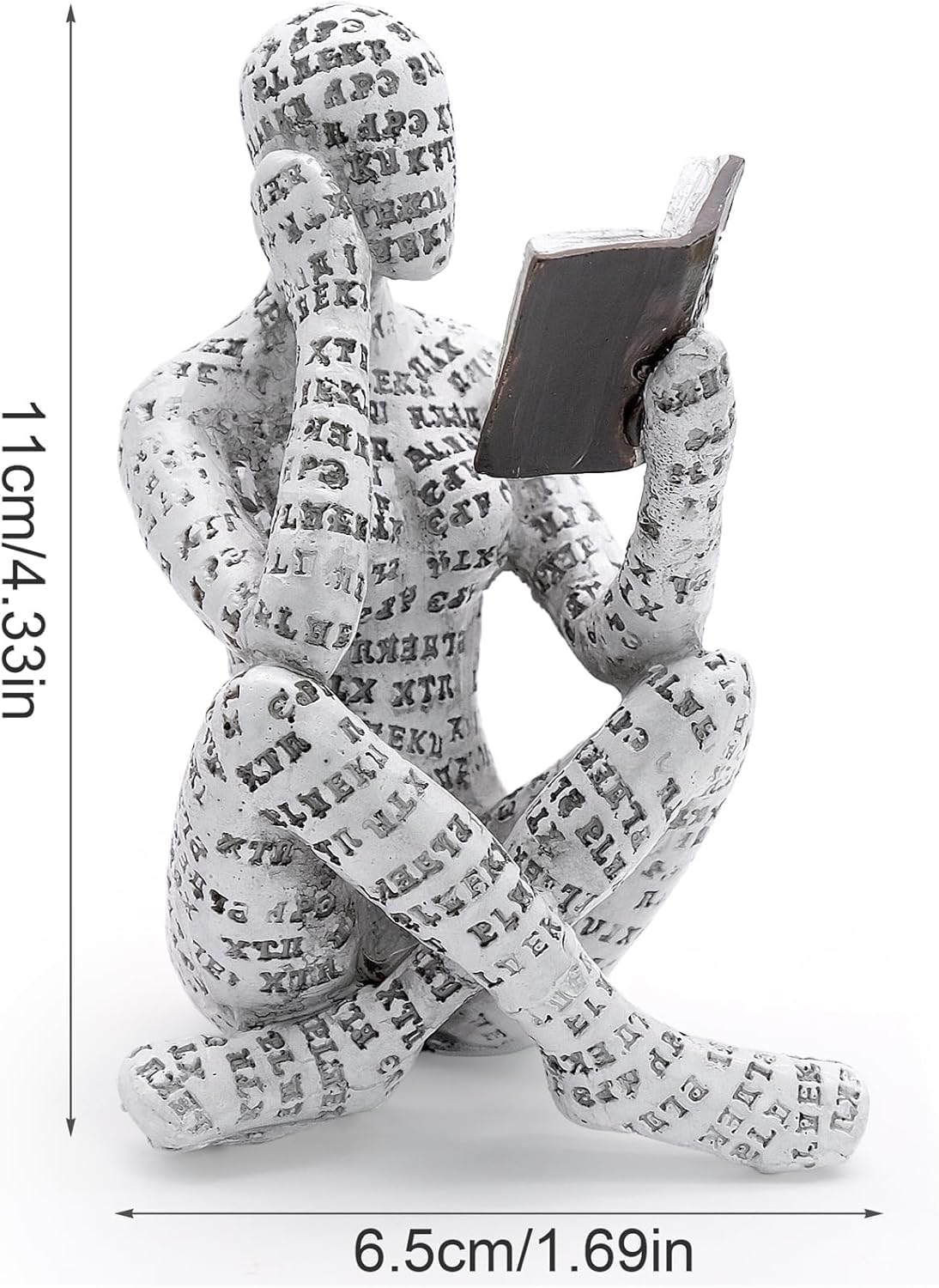 Reading Figurine Bookshelf Decor, Creative Abstract Thinker Statue, Home Office Modern Shelf Desk Book Decoration