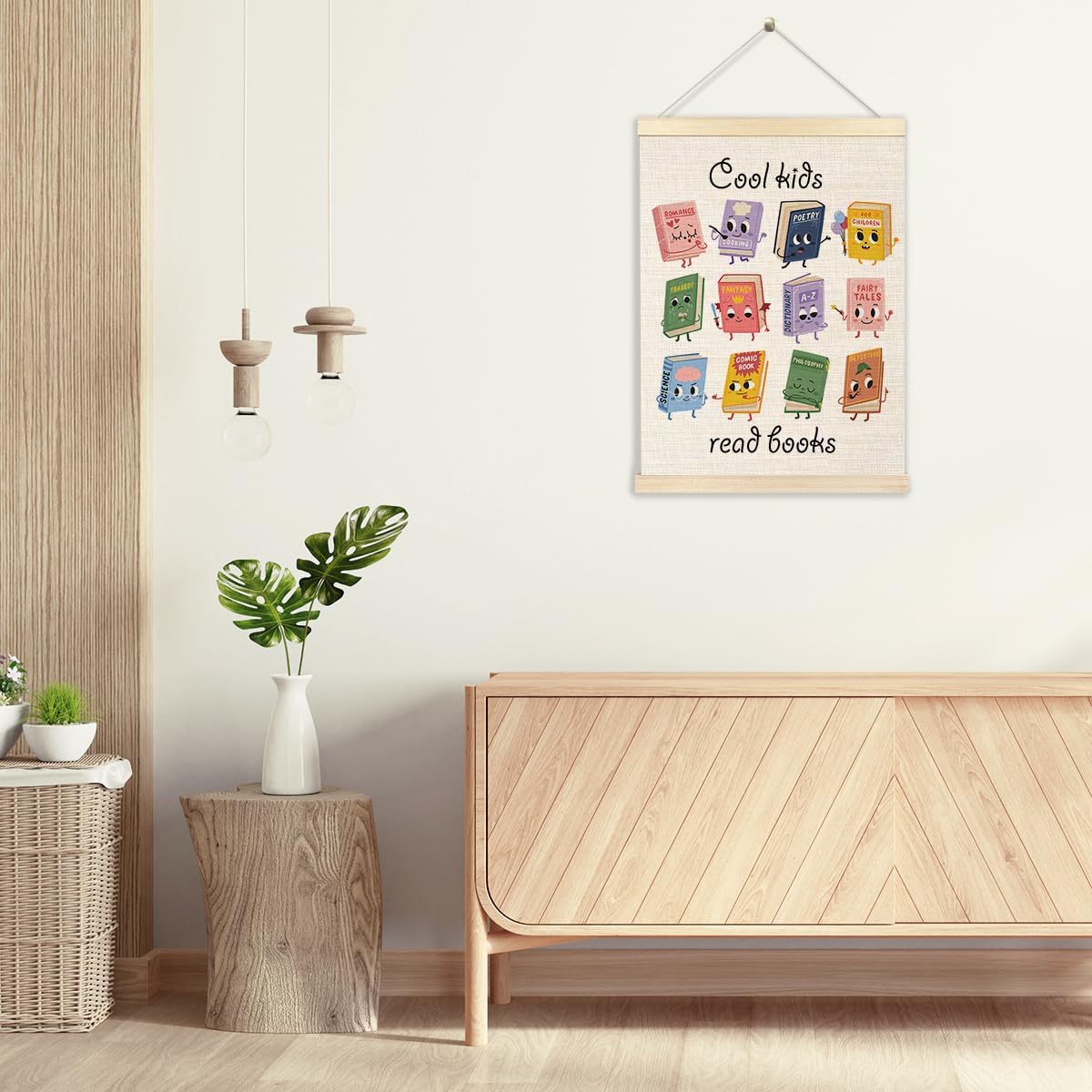 Ecezatik Cool Kids Read Books Poster Hanger Frame, Classroom Wall Decor, Reading Corner Decor for Classroom, Reading Nook Decor, Kids Wall Decor, Reading Posters for Classroom, 12x16 Inches