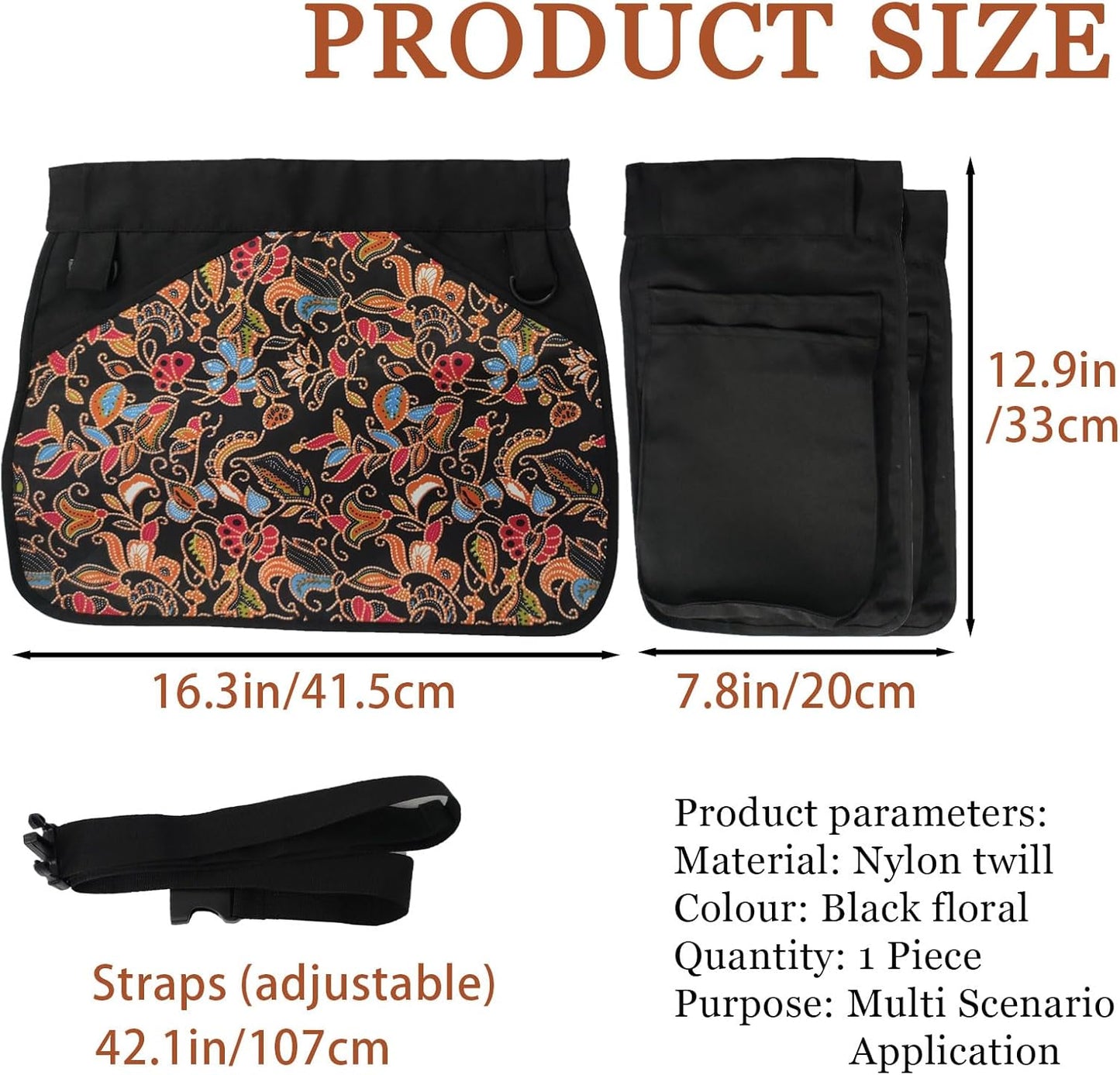 Garden Apron for Women with 5 Pocket, Adjustable Gardening Belt, Waitress Server Apron with Multiple Pockets, 1 Piece