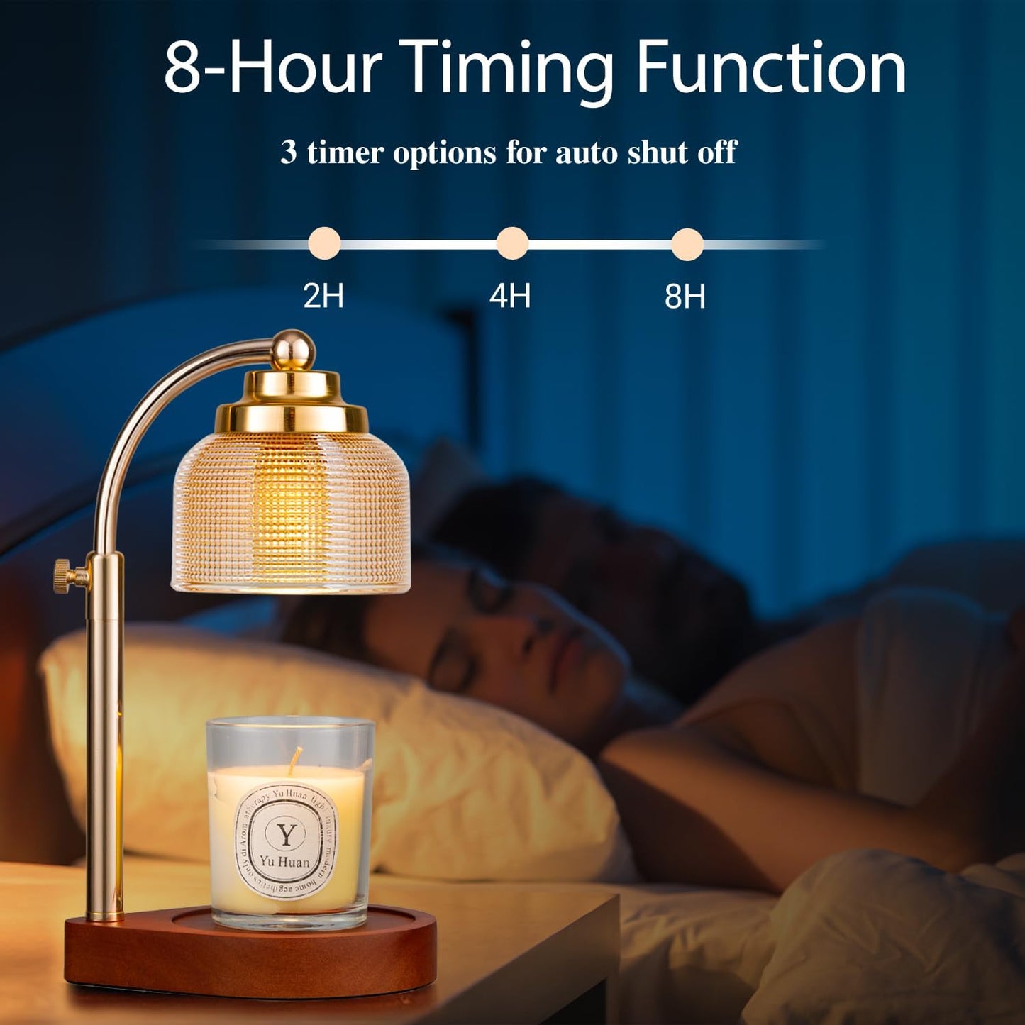 Candle Warmer Lamp with Timer Dimmer, Adjustable Height Wax Melt Warmer for Jar Candles, Vintage Home Decor & Aesthetic Bedroom Decor, Birthday Gifts for Women Mom Sister with 2 Replacement Bulbs
