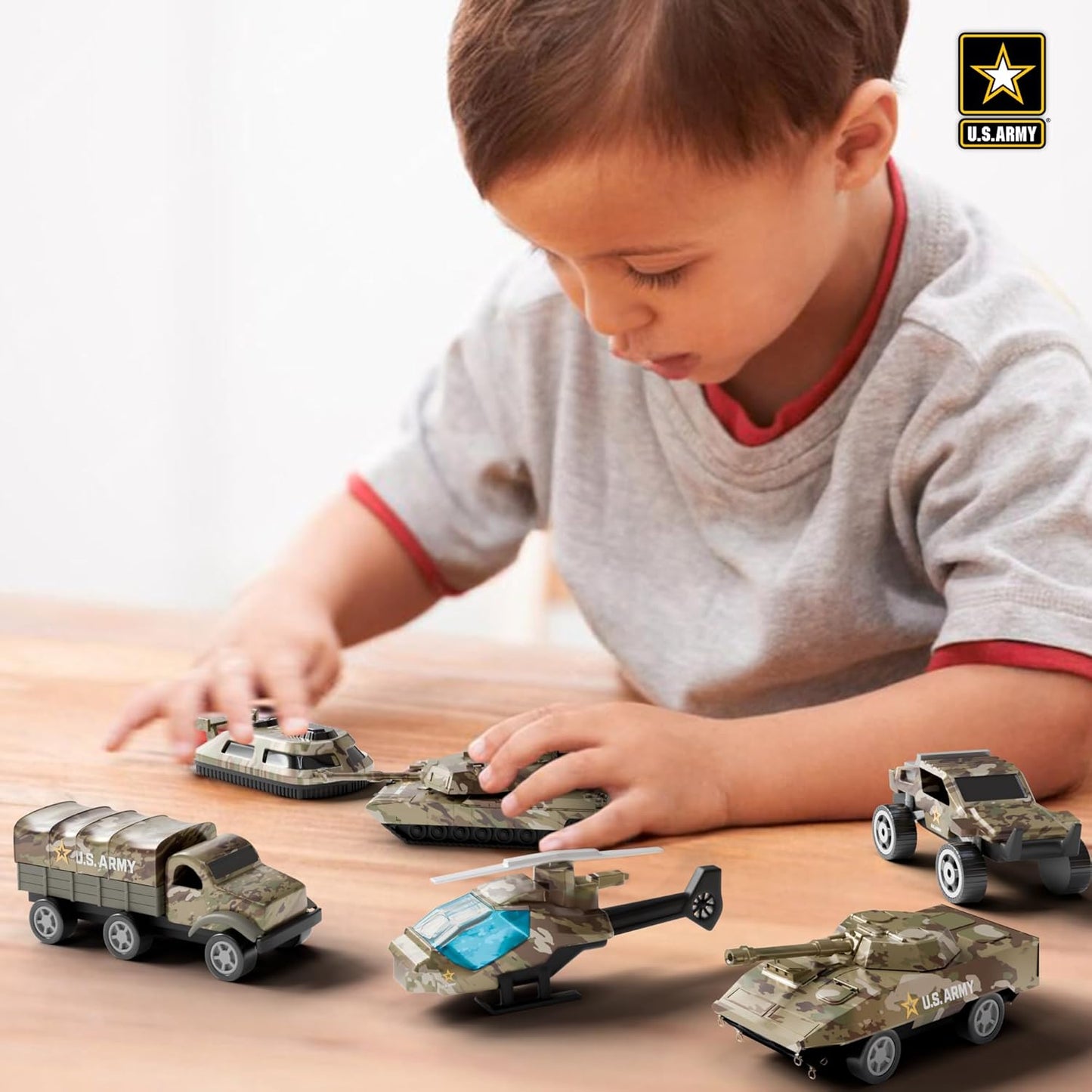 Lollipop US Army Die-Cast Vehicle Set - 6 Military Vehicles for Toddlers & Kids, Army Trucks, Jeeps, Recon Force Toys for Boys Age 4-7, Officially Licensed Army Action Set for Adventures