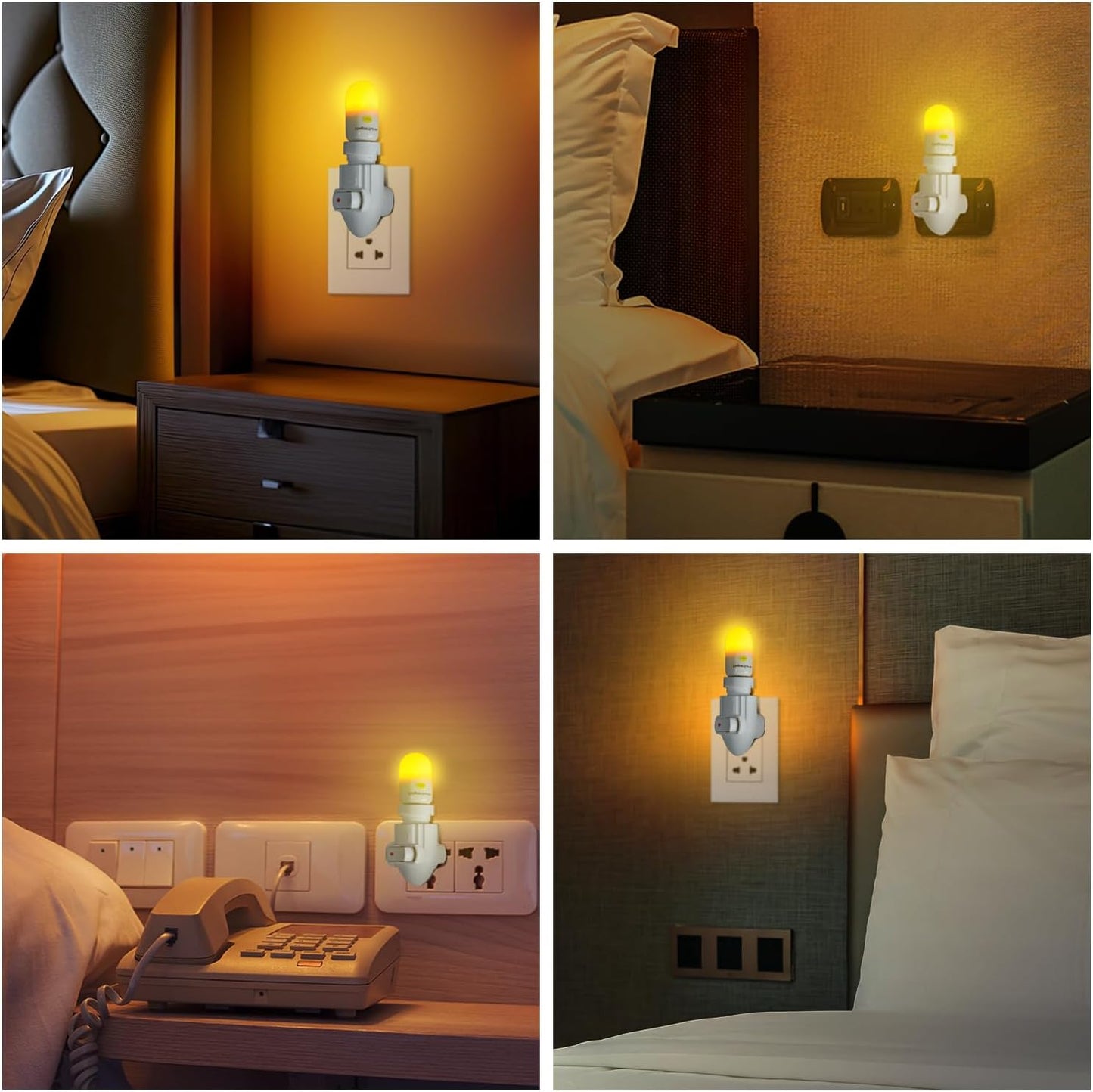 LowBlueLights Amber Night Light: 120V Plug-in LED Blocks 100% Blue Light for Sleeping, Nursery and Preserving Melatonin Production