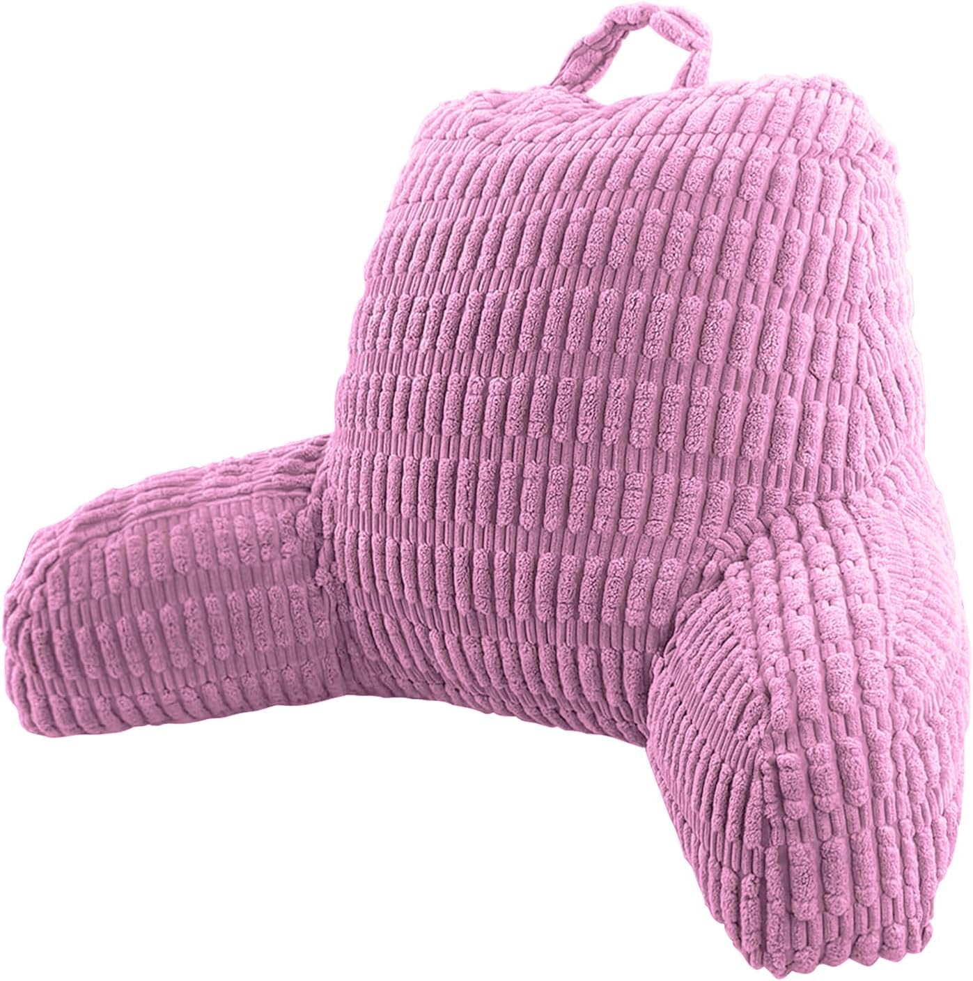 Reading Pillows for Sitting in Bed Adult, Back Rest Pillow for Sitting Up in Bed and Couch, Back Support Chair Pillow Support for Adult Backrest Pillows for Reading (Pale Pink 21 Inch)