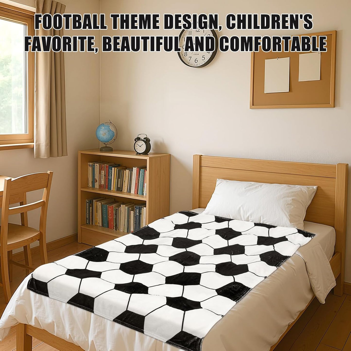 1 Pcs Soccer Flannel Blanket 40"x60" Soccer Fleece Throw Blanket for Teen Team Coach Gifts Ball Themed Accessories Decoration for Sport Lovers Birthday Christmas Adult Gift Favors