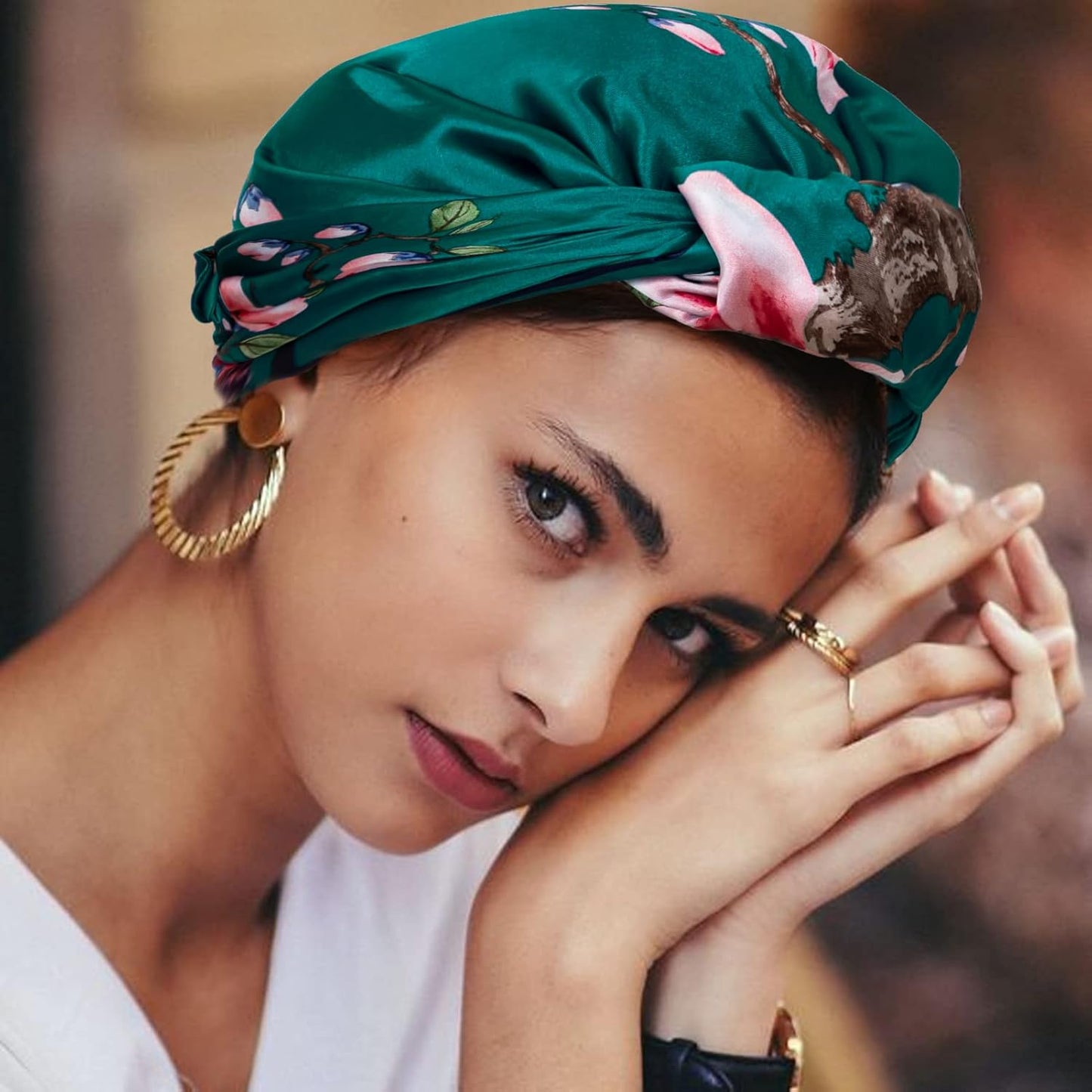 HBselect 4PCS Head Scarf for Women 35” Head Scarves Silk Like Satin Neck Scarfs Square Bandana Hair Wraps Scarf for Sleeping