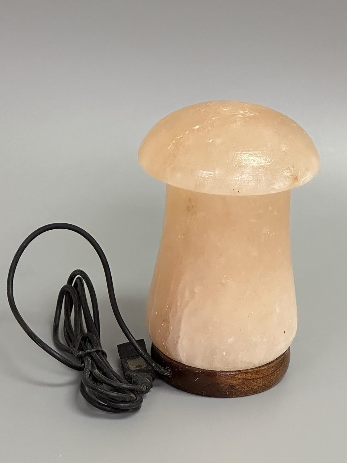 ApexGlobal Himalayan USB Salt Lamp Mushroom Shape in Multi Color Changing, 3 Watts LED Bulb and Wood Base, Handcraft Natural Salt Lamp for Best Gift, (6 inches, 2 lbs) Unique Gift Idea